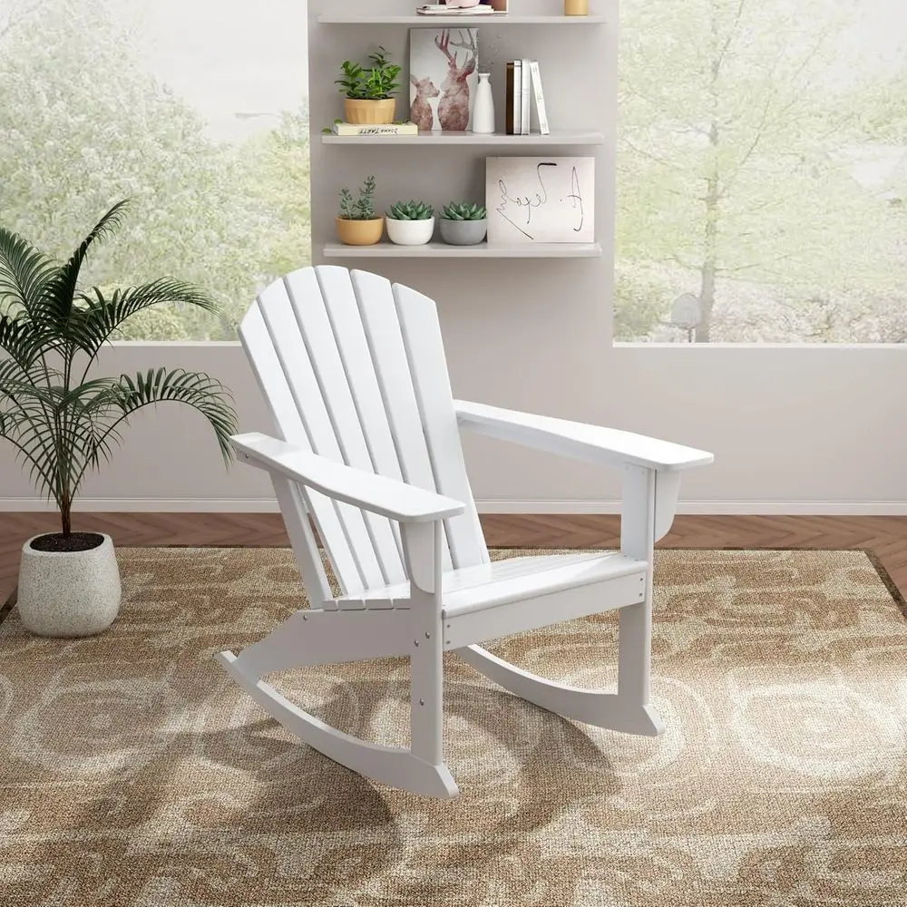 HDPE Altura Outdoor Rocking Poly Adirondack Chair, White
HDPE Altura Outdoor Rocking Poly Adirondack Chair, White