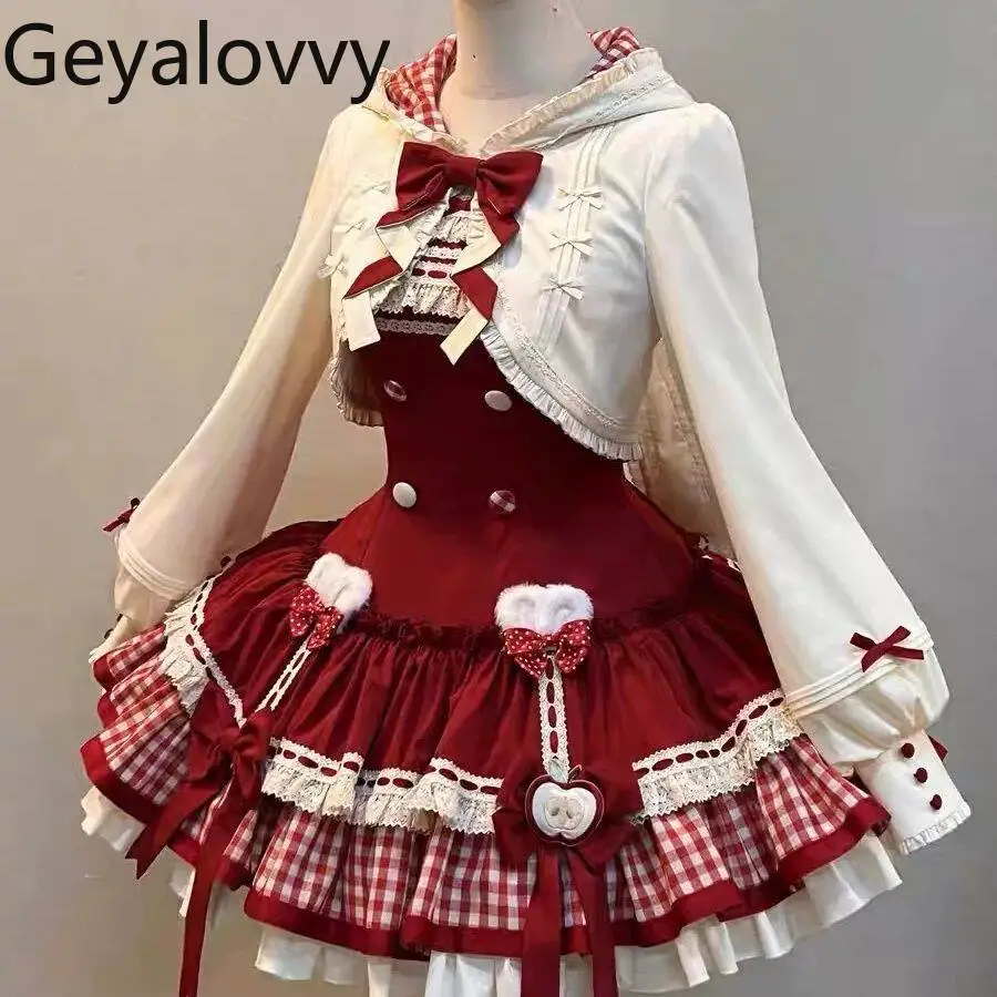 Summer 2026 New Arrival Lolita Sets for Girl Cute Bunny Short Outwear Sweet Long/short-sleeved Top and Jsk Dress Suit
Summer 2026 New Arrival Lolita Sets for Girl Cute Bunny Short Outwear Sweet Long/short-sleeved Top and Jsk Dress Suit