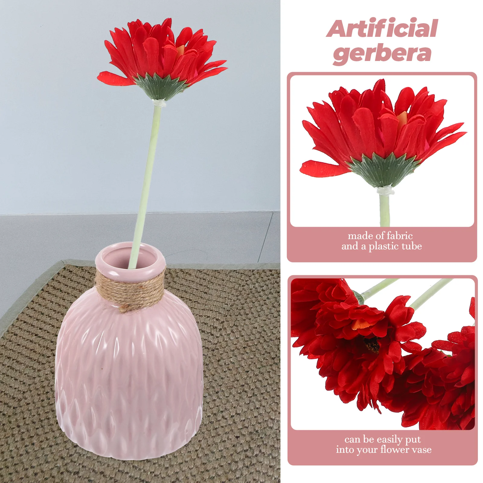 5pcs Artificial Flowers Wedding Decoration Red Fabric Daisy 55cm Long 10cm Diameter Home Party Banquet Office Decor
5pcs Artificial Flowers Wedding Decoration Red Fabric Daisy 55cm Long 10cm Diameter Home Party Banquet Office Decor