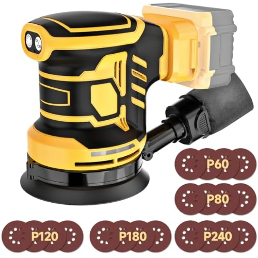 5-Inch Random Orbital Sander, Cordless Sanding Machine Compatible with Dewalt 20V Battery NO Battery,Brushless Electric Sander
5-Inch Random Orbital Sander, Cordless Sanding Machine Compatible with Dewalt 20V Battery NO Battery,Brushless Electric Sander