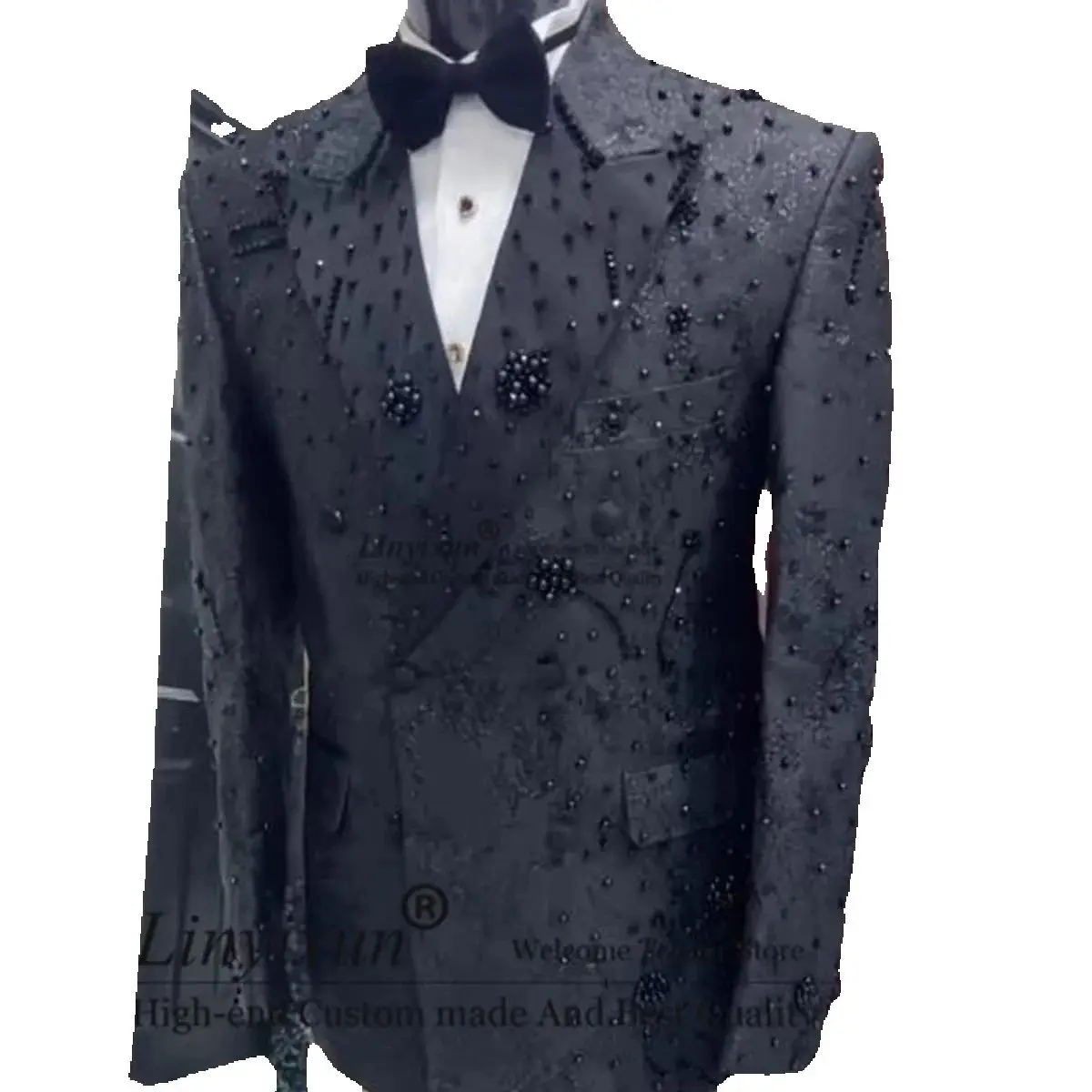 Stunning Beaded Crystals Men Suits Fashion Jacquard Groom Wedding Tuxedos 2 Pieces Sets Male Blazer Customized pantalones hombre
Stunning Beaded Crystals Men Suits Fashion Jacquard Groom Wedding Tuxedos 2 Pieces Sets Male Blazer Customized pantalones hombre