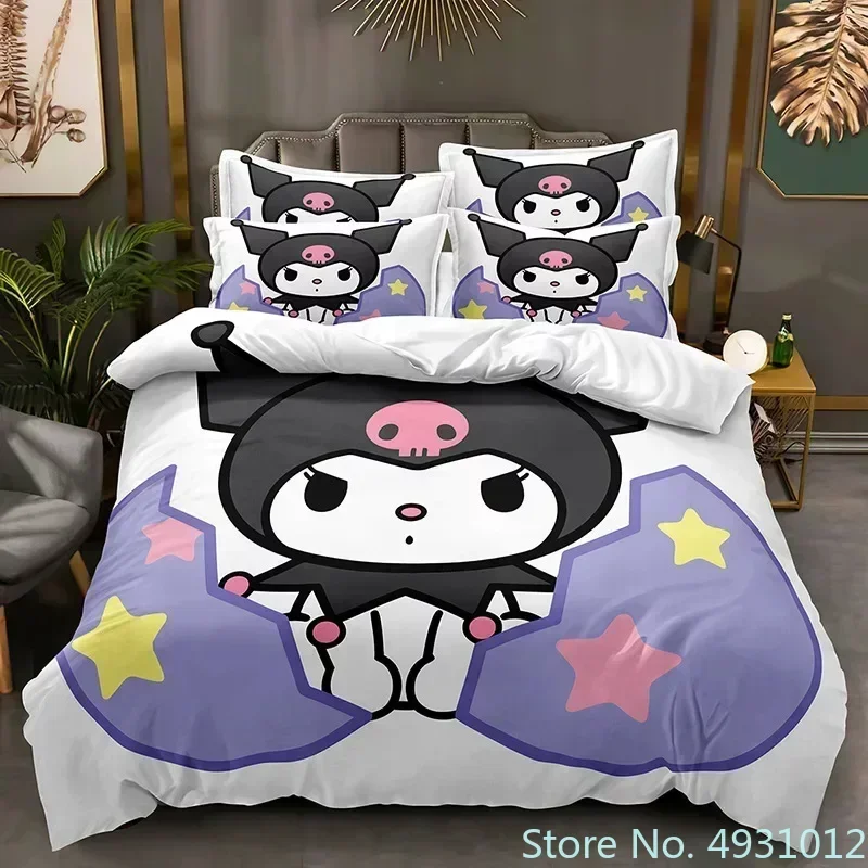 Sanurgente Kuromi Melody Bedding Set Pillowcase Anime Bedclothes Cartoon 3D Printed Kids Adult Boys Quilt Duvet Cover Gift
Sanurgente Kuromi Melody Bedding Set Pillowcase Anime Bedclothes Cartoon 3D Printed Kids Adult Boys Quilt Duvet Cover Gift