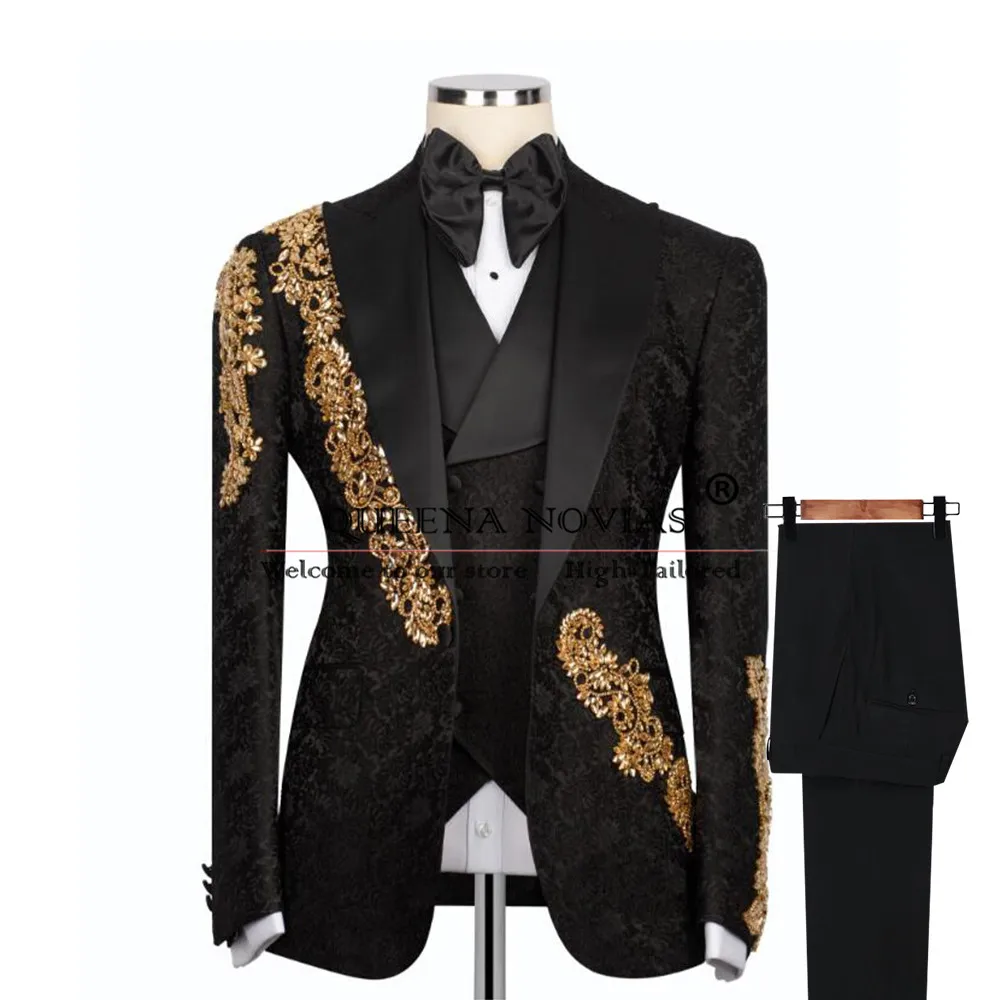 Male Fashion Suit Crystals Beaded Floral Prom Blazer Customized Groom Wedding Tuxedo 3-Piece Man Birthday Formal Party Dresses
Male Fashion Suit Crystals Beaded Floral Prom Blazer Customized Groom Wedding Tuxedo 3-Piece Man Birthday Formal Party Dresses