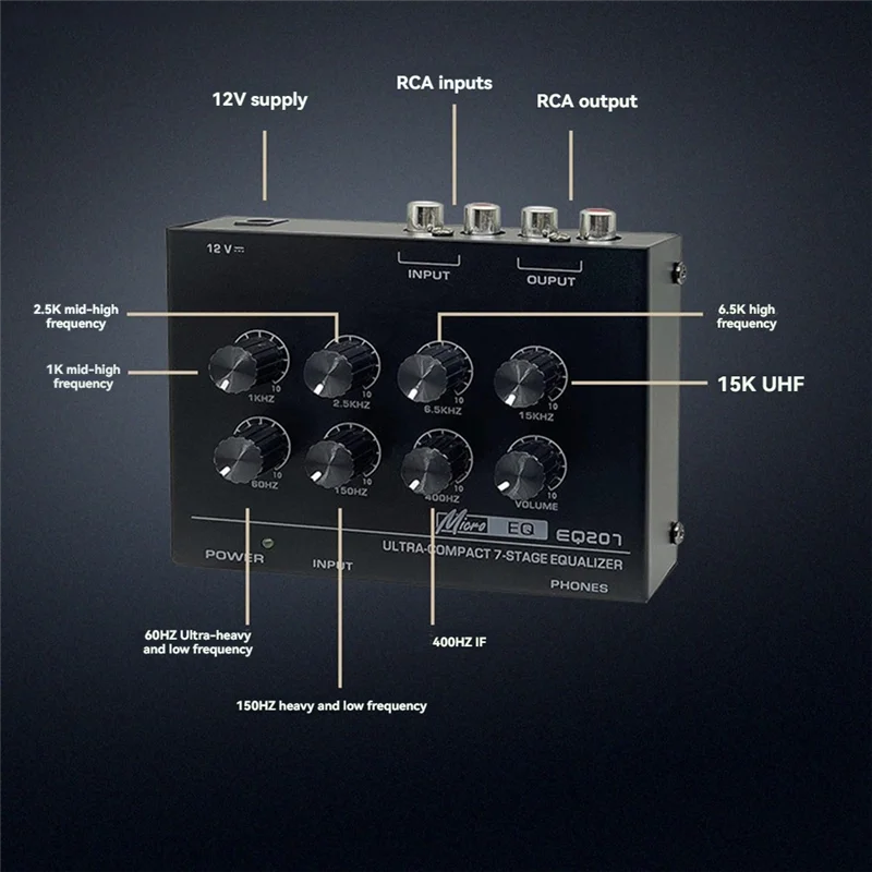 B50B-Preamp EQ207 7-полосные эквалайзеры Модификаторы звука DC12V Входной аудиомикшер
B50B-Preamp EQ207 7-полосные эквалайзеры Модификаторы звука DC12V Входной аудиомикшер