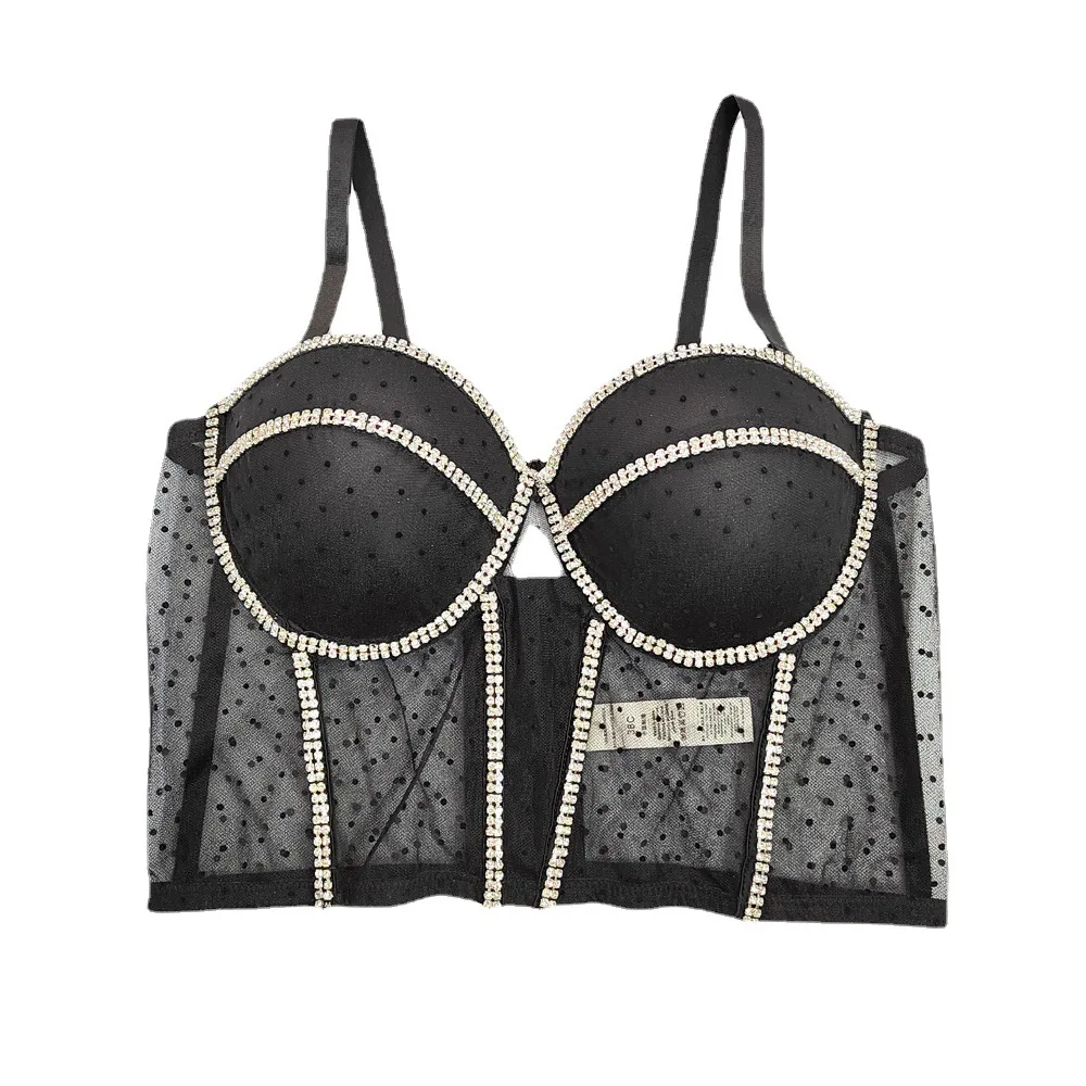 Women's See-through Mesh Corset Top - Floral Lace Fishbone Bustier with Rhinestone Chains & Waist Cincher(Trendy Clubwear)
Women's See-through Mesh Corset Top - Floral Lace Fishbone Bustier with Rhinestone Chains & Waist Cincher(Trendy Clubwear)