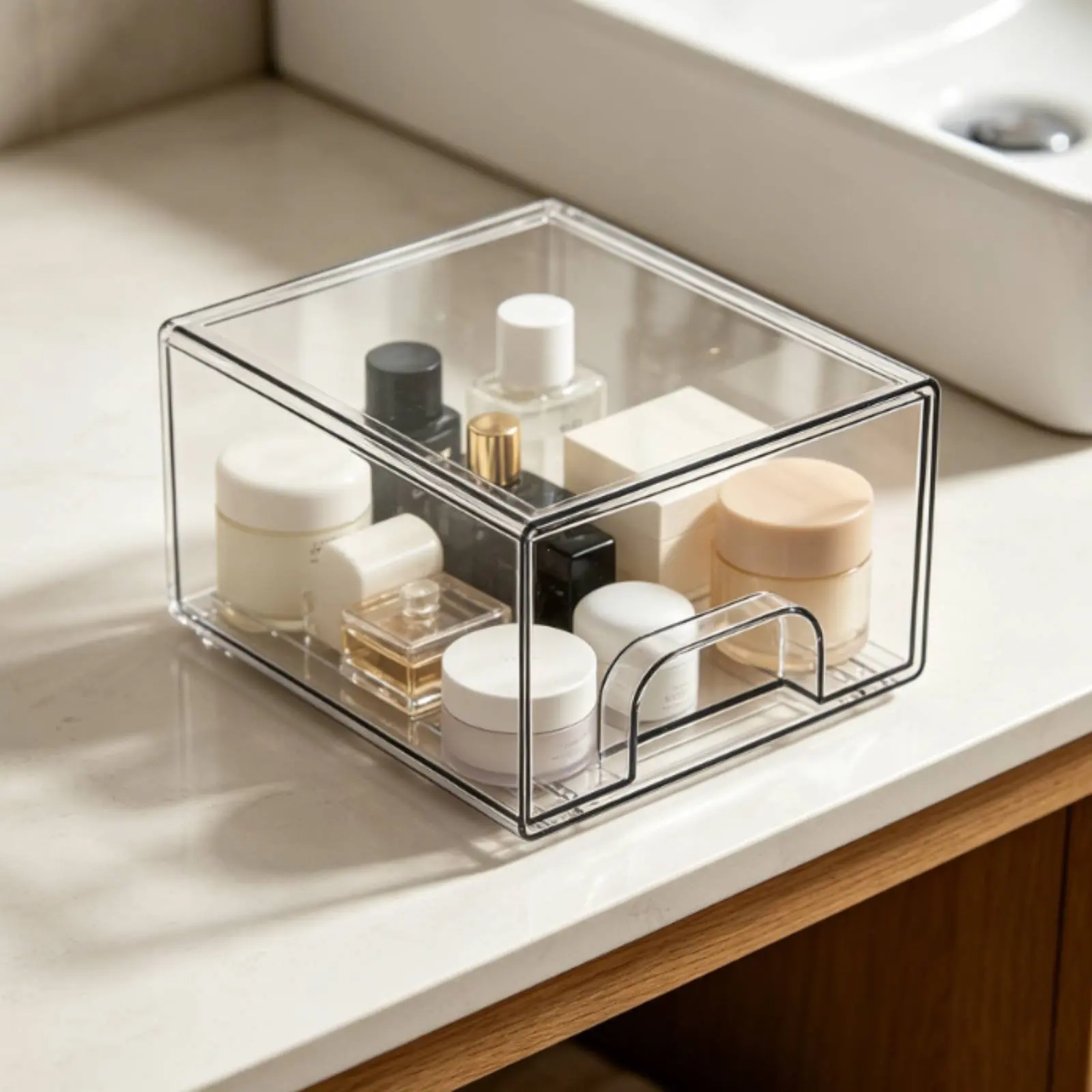 Stackable Storage Drawer Easy to Clean Transparent Drawer Organizer Cosmetic Storage Box effortlessGliding Drawers for Vanity
Stackable Storage Drawer Easy to Clean Transparent Drawer Organizer Cosmetic Storage Box effortlessGliding Drawers for Vanity