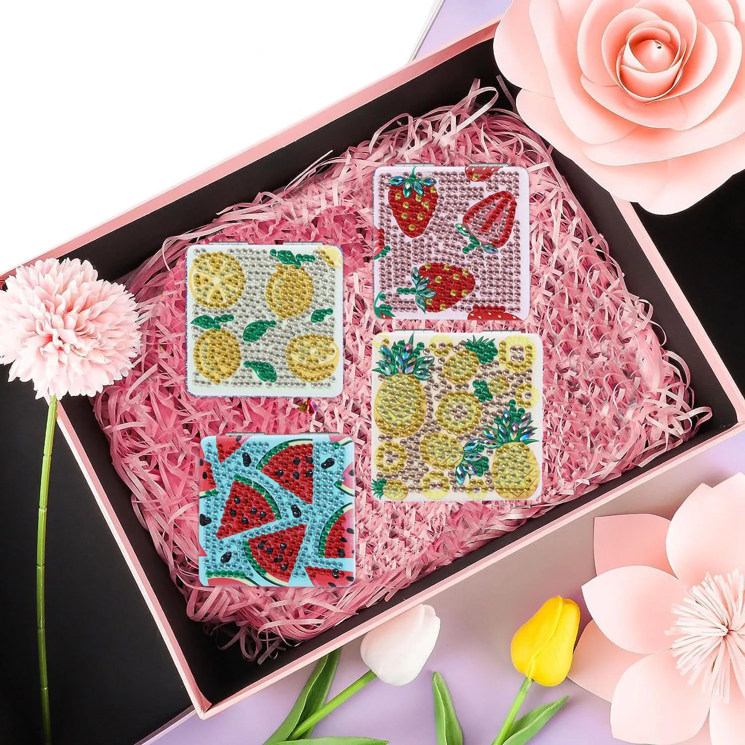 1pc DIY Fruits Diamond Painting Pocket Mirrors PU Leather Portable Folding Diamond Art Mirrors for Women Makeup Daily Use Gifts 
1pc DIY Fruits Diamond Painting Pocket Mirrors PU Leather Portable Folding Diamond Art Mirrors for Women Makeup Daily Use Gifts