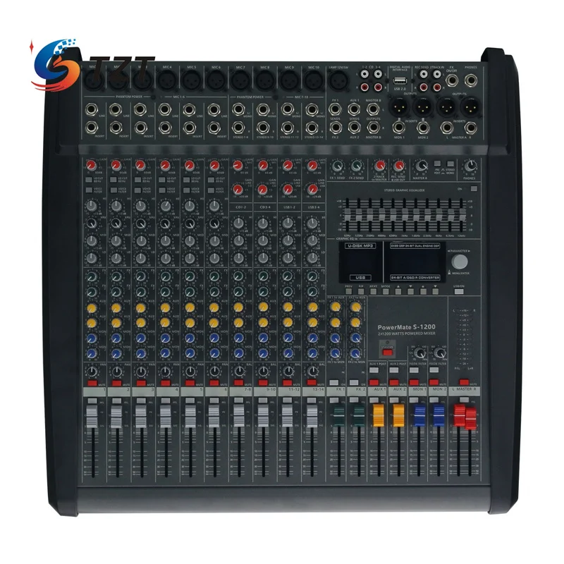 TZT S-1200 1200 Вт * 2 Профессиональный 12-канальный микшерный пульт для сценической свадебной церемонии KTV
TZT S-1200 1200 Вт * 2 Профессиональный 12-канальный микшерный пульт для сценической свадебной церемонии KTV