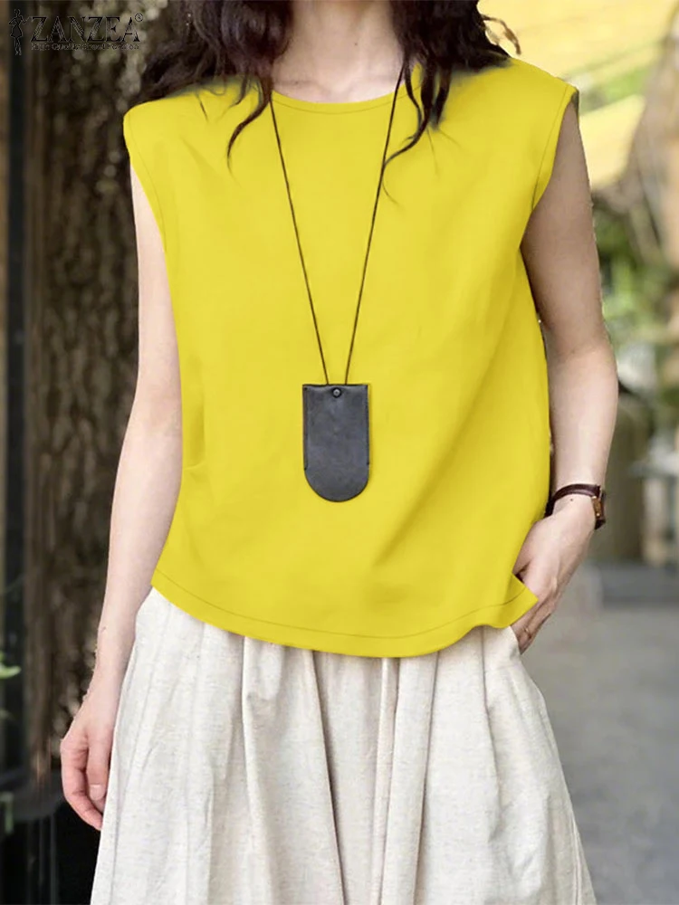 ZANZEA Loose Tops Sleeveless Tanks Simple O-neck Casual Camis Women 2025 Summer Solid Color Tees Oversized Tunics
ZANZEA Loose Tops Sleeveless Tanks Simple O-neck Casual Camis Women 2025 Summer Solid Color Tees Oversized Tunics