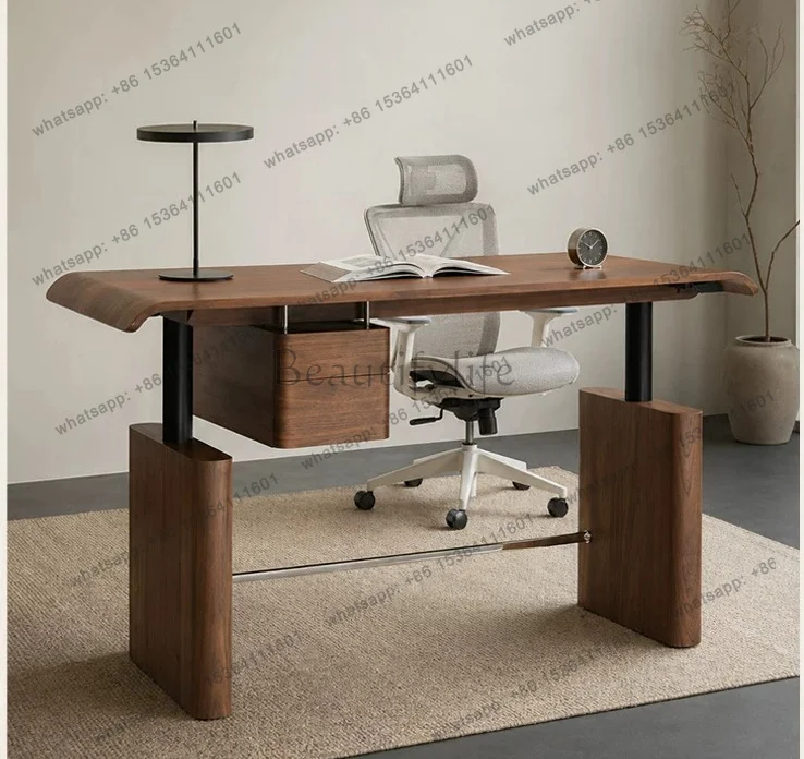 LS light luxury modern solid wood desk simple black walnut electric lifting home study table workbench
LS light luxury modern solid wood desk simple black walnut electric lifting home study table workbench