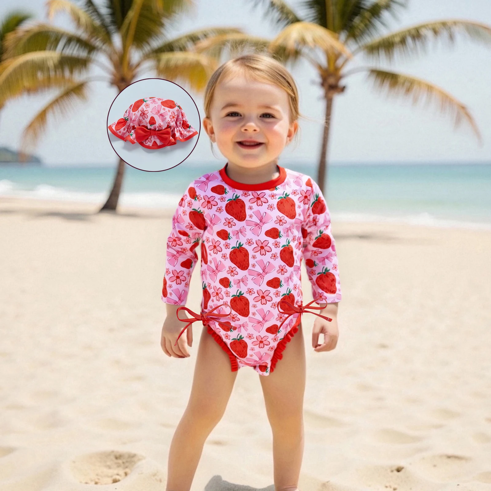 Summer Toddler Kids Baby Girls Swimsuits Ice Cream/Strawberry Print Long Sleeve Ruffles Bowknot Bodysuits Swimwear Bathing Suits
Summer Toddler Kids Baby Girls Swimsuits Ice Cream/Strawberry Print Long Sleeve Ruffles Bowknot Bodysuits Swimwear Bathing Suits