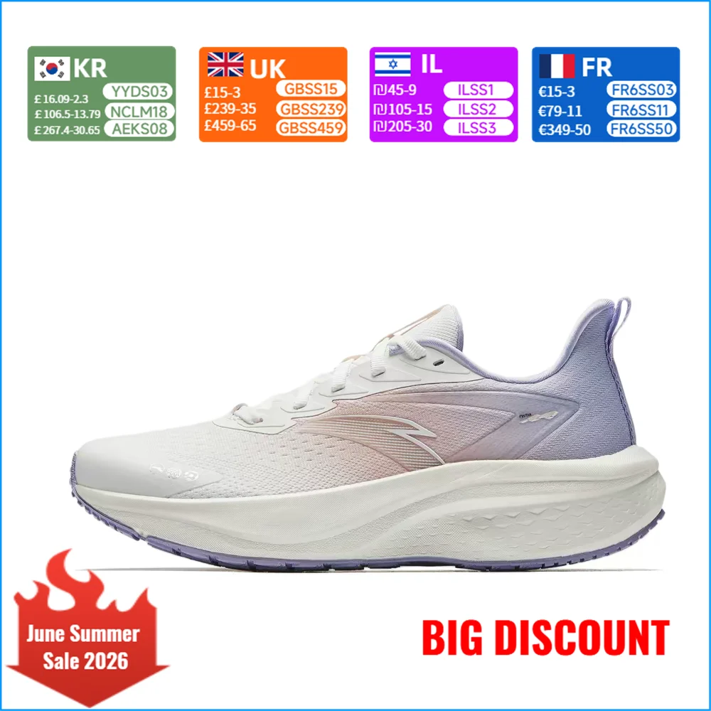 Anta Mach 5SE Women's Running Shoes: Sporty, Comfortable, Low-Top, Slip-Resistant, Durable White, Purple, and Pink – 122515582-5
Anta Mach 5SE Women's Running Shoes: Sporty, Comfortable, Low-Top, Slip-Resistant, Durable White, Purple, and Pink – 122515582-5