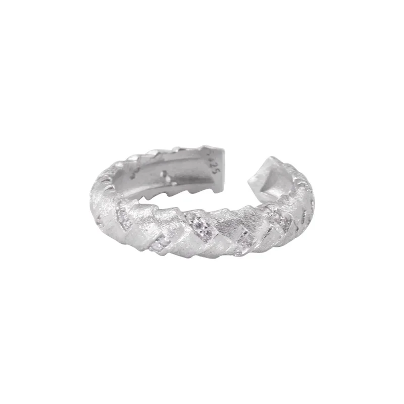 GXGlint 100% 925 Sterling Silver Matte Frosted Diamond-Set Ring For Women Daily Office Accessories Fine Jewelry Open Ring
GXGlint 100% 925 Sterling Silver Matte Frosted Diamond-Set Ring For Women Daily Office Accessories Fine Jewelry Open Ring