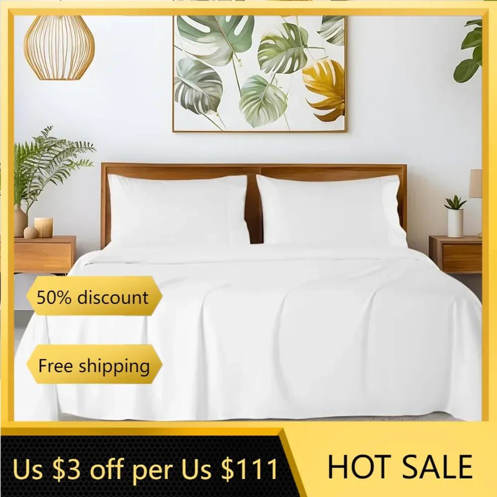 Fits Upto 16' Mattress (White Bed Linen Luxury & Cooling Hotel Cotton Bed Sheets Set 4 Piece Comforter Sets King)freight Free
Fits Upto 16' Mattress (White Bed Linen Luxury & Cooling Hotel Cotton Bed Sheets Set 4 Piece Comforter Sets King)freight Free