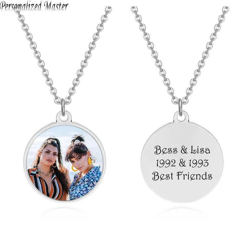 Personalized Master Custom Photo Necklace Engraved Colorful Picture Round Pendant for Friend Family Lover Birthday Memorial Gift
Personalized Master Custom Photo Necklace Engraved Colorful Picture Round Pendant for Friend Family Lover Birthday Memorial Gift