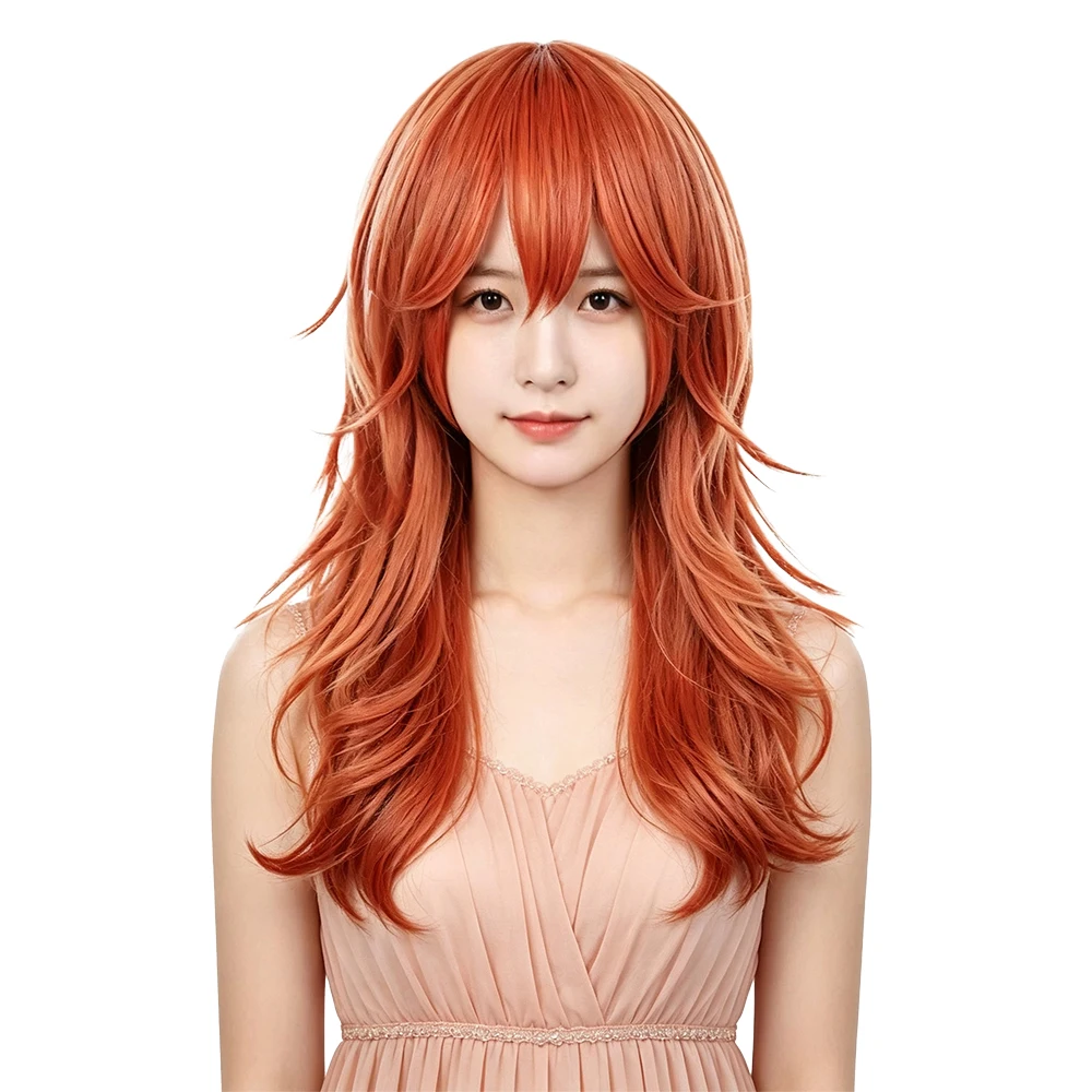 #350 Deep Ginger Orange Wig 60cm Medium Length Layered Wavy Mullet Wig with Bangs Heat Resistant Synthetic Full Wig Daily Wear
#350 Deep Ginger Orange Wig 60cm Medium Length Layered Wavy Mullet Wig with Bangs Heat Resistant Synthetic Full Wig Daily Wear