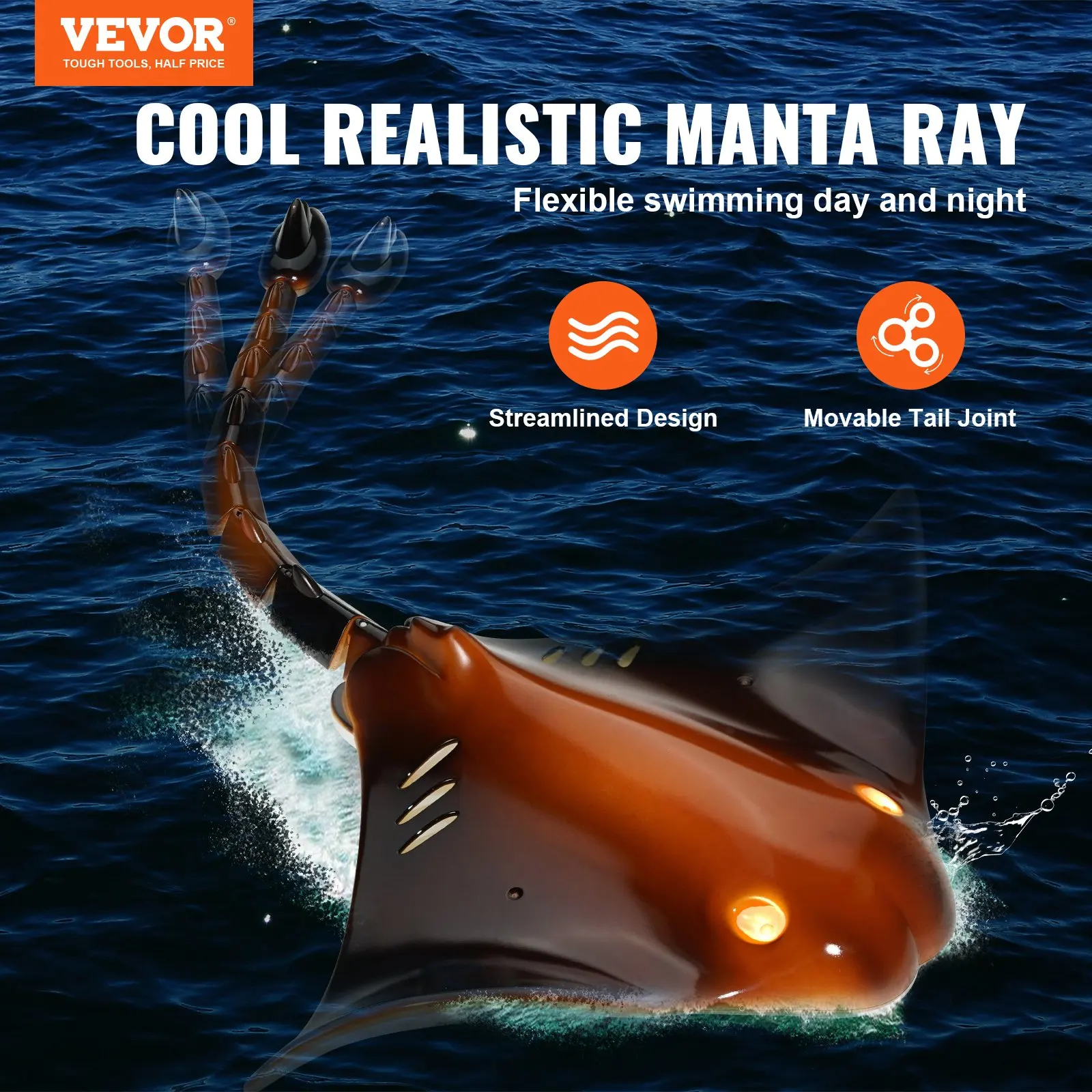 Remote Control Manta Ray Toy, 2.4GHz High Simulation Robot Manta Ray With Light, 2 Rechargeable Batteries, For Pool, Bathtub Or
Remote Control Manta Ray Toy, 2.4GHz High Simulation Robot Manta Ray With Light, 2 Rechargeable Batteries, For Pool, Bathtub Or