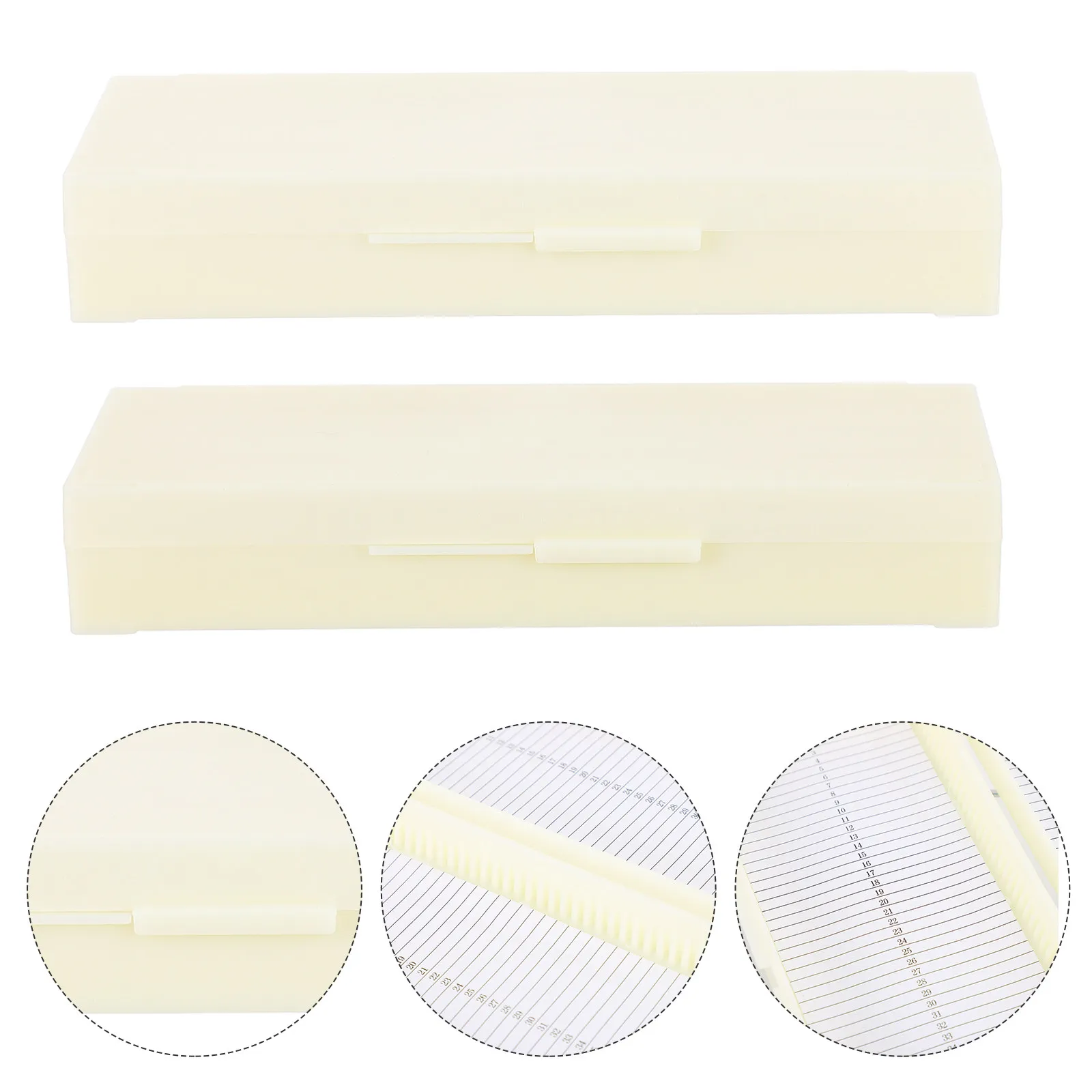 2Pcs Microscope Slide Storage Box Heavy-Duty ABS Plastic Slide Holder with Serial Numbered Slots Orderly Workspace Organization
2Pcs Microscope Slide Storage Box Heavy-Duty ABS Plastic Slide Holder with Serial Numbered Slots Orderly Workspace Organization
