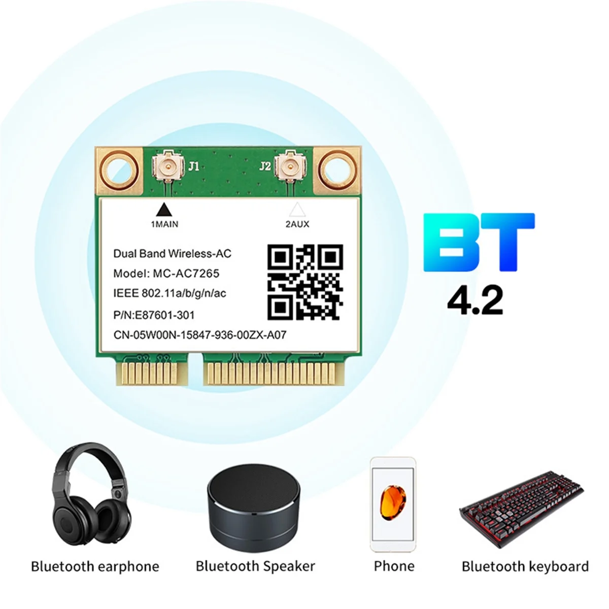 Exceptional! 1200Mbps Bluetooth 4.2 Mini PCI-E Wifi Card MC-AC7265 Wireless Network Card 7265 802.11ac 2.4G 5Ghz for Laptop 7260
Exceptional! 1200Mbps Bluetooth 4.2 Mini PCI-E Wifi Card MC-AC7265 Wireless Network Card 7265 802.11ac 2.4G 5Ghz for Laptop 7260