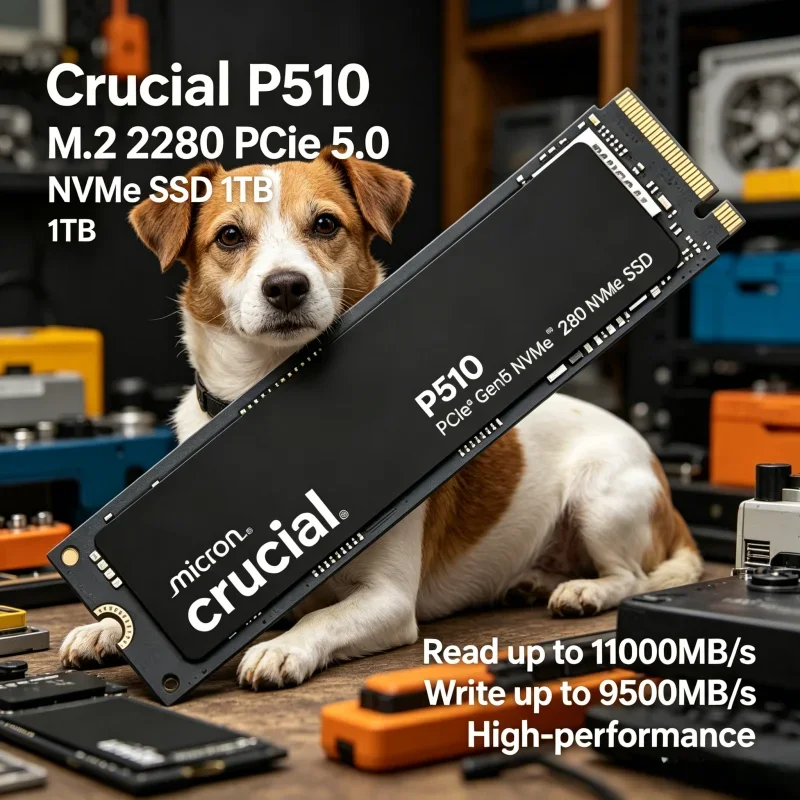 M.2 2280 PCIe 5.0 NVMe SSD, Crucial P510 1TB, 11000MB/s Read & 9500MB/s Write, High-performance SSD successor to P3 Plus
M.2 2280 PCIe 5.0 NVMe SSD, Crucial P510 1TB, 11000MB/s Read & 9500MB/s Write, High-performance SSD successor to P3 Plus