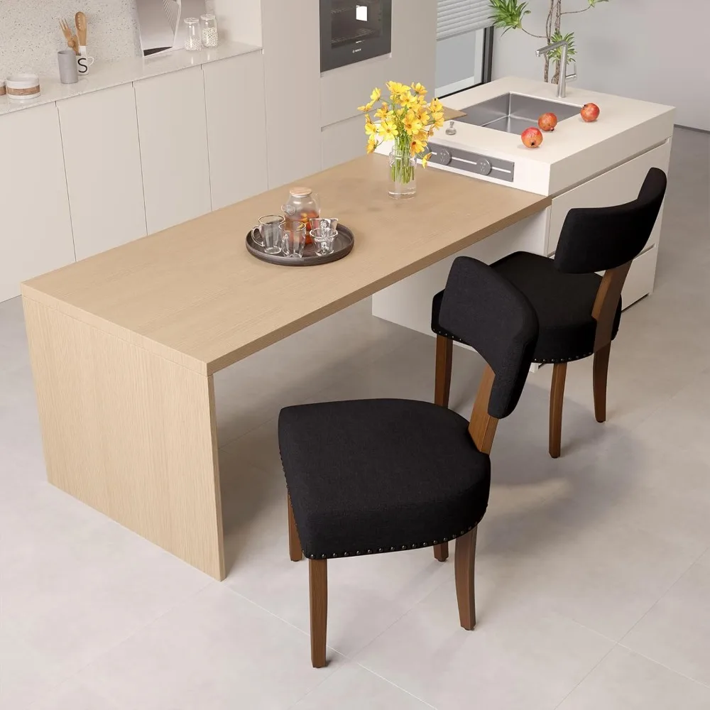 Dining Chairs Set of 2, Linen Fabric Upholstered and Curved Backrest Mid Century Modern Kitchen Chairs, with Hardwood Frame,
Dining Chairs Set of 2, Linen Fabric Upholstered and Curved Backrest Mid Century Modern Kitchen Chairs, with Hardwood Frame,