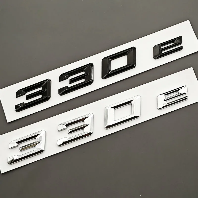 NEW 3D ABS Chrome Black Car Letters Logo 330e Rear Trunk Badge Emblem for 330e G20 G21 F30 F31 Exterior Accessories
NEW 3D ABS Chrome Black Car Letters Logo 330e Rear Trunk Badge Emblem for 330e G20 G21 F30 F31 Exterior Accessories