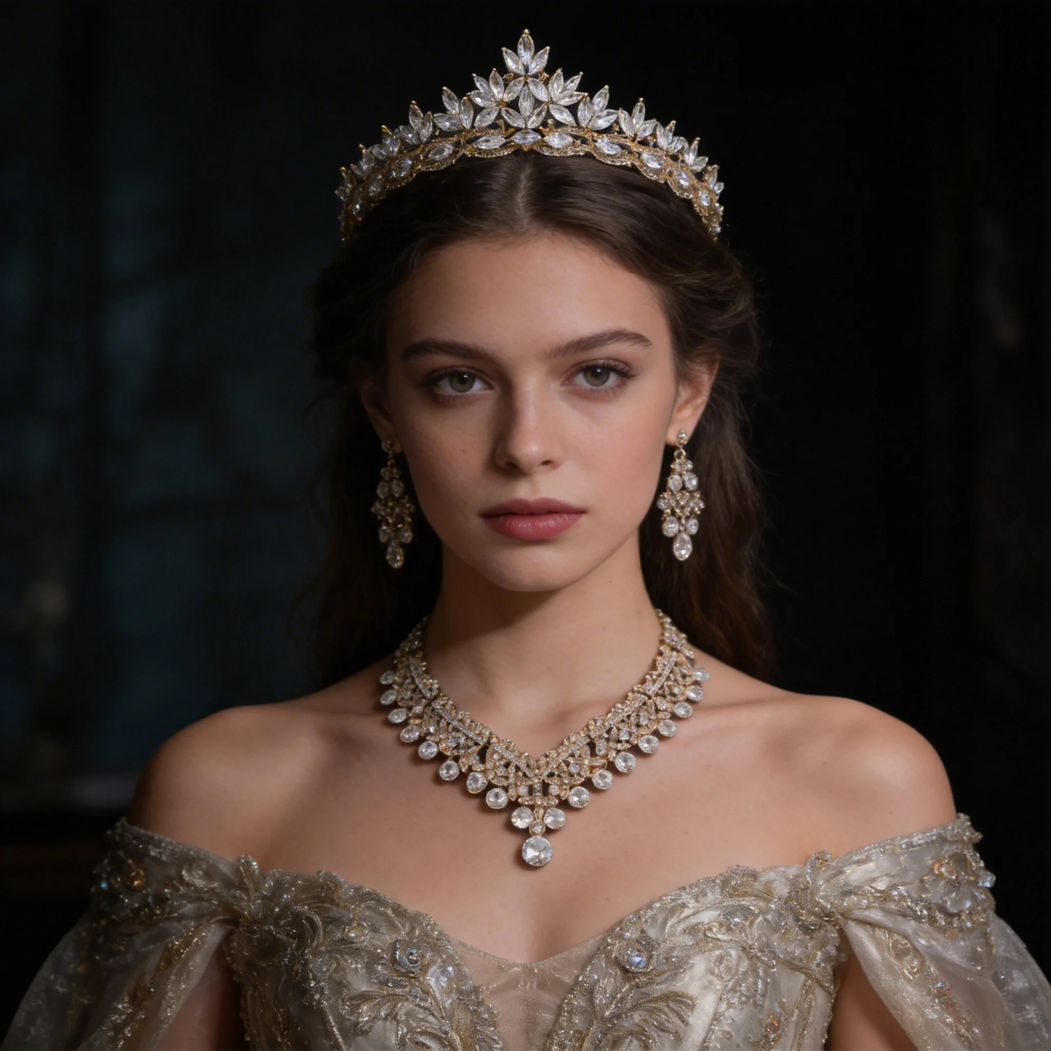 3-piece golden gorgeous bride rhinestone crown necklace earrings set, suitable for wedding parties and ball dresses
3-piece golden gorgeous bride rhinestone crown necklace earrings set, suitable for wedding parties and ball dresses