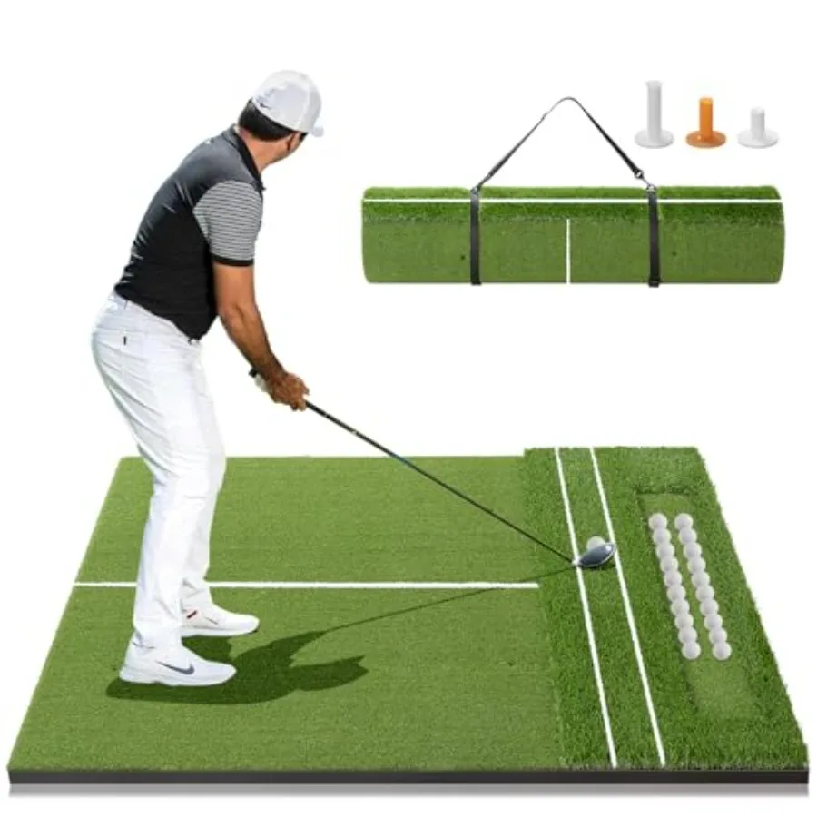 5x4ft Golf Mat with Ball Tray, 26/31mm Thickened Golf Hitting Mats for Backyard, Driving Range, Indoor and Outdoor Practice, Tu
5x4ft Golf Mat with Ball Tray, 26/31mm Thickened Golf Hitting Mats for Backyard, Driving Range, Indoor and Outdoor Practice, Tu