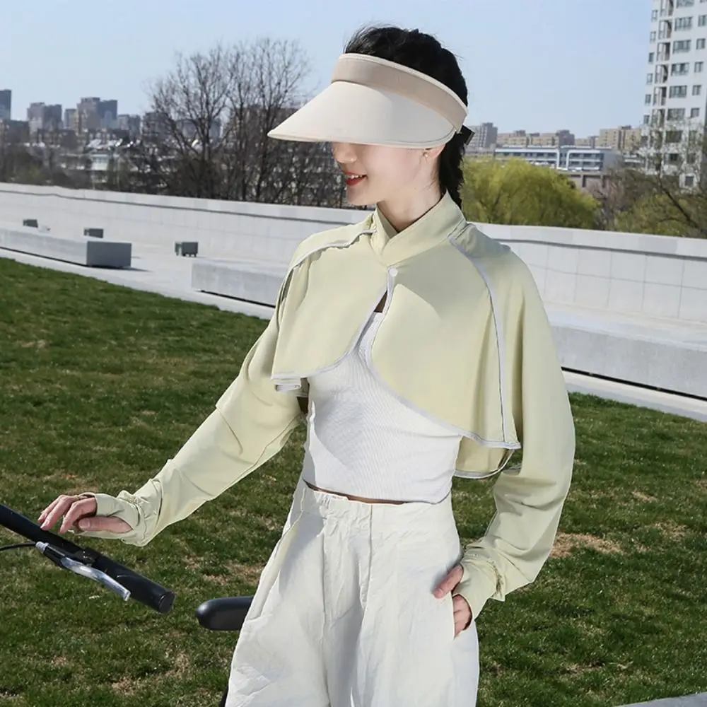 Solid Color Sunscreen Shawl Long Sleeve Ice Silk Sun Protection Clothing Sun Protection Thin Fabric Long Sleeve Crop Top
Solid Color Sunscreen Shawl Long Sleeve Ice Silk Sun Protection Clothing Sun Protection Thin Fabric Long Sleeve Crop Top