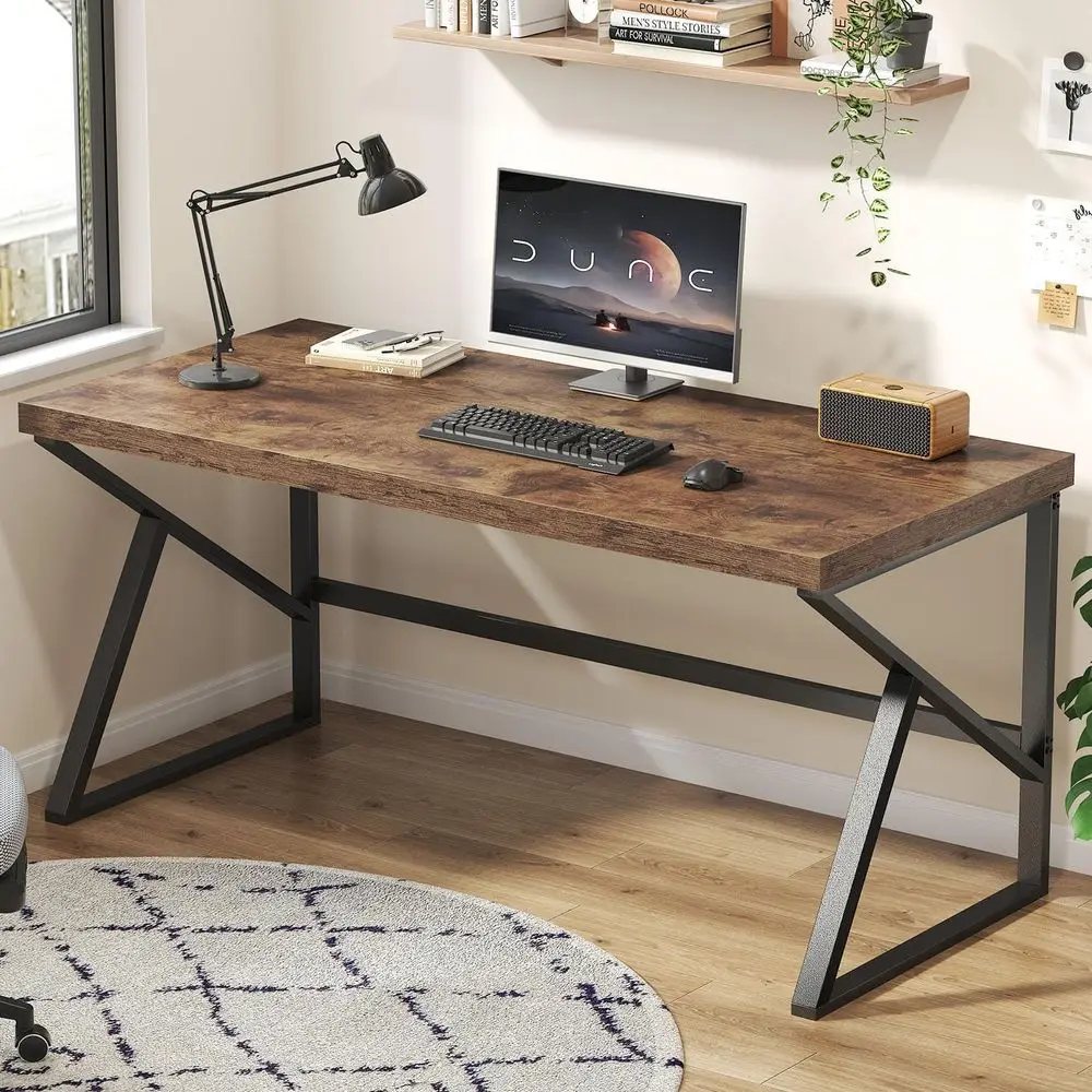 Large Rustic Industrial Metal & Wood Writing Desk, 60 for Home Office, Study, Living Room
Large Rustic Industrial Metal & Wood Writing Desk, 60 for Home Office, Study, Living Room