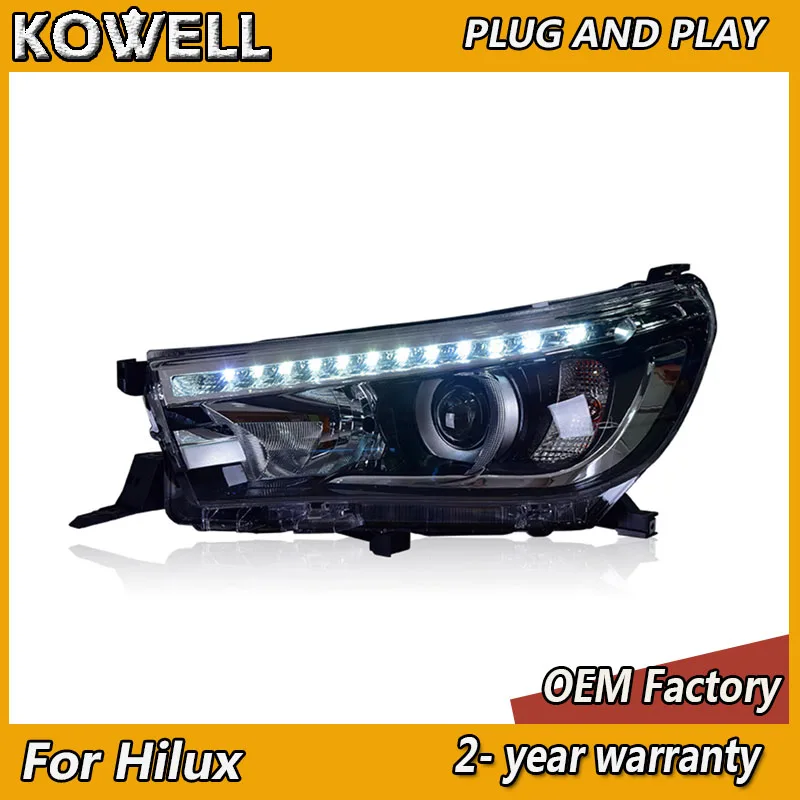 KOWELL автомобильный Стайлинг для Toyota Hilux, фара 2015, фара Vigo, новая фара Hilux Revo DRL, указатель поворота, ближний свет, линза проектора
KOWELL автомобильный Стайлинг для Toyota Hilux, фара 2015, фара Vigo, новая фара Hilux Revo DRL, указатель поворота, ближний свет, линза проектора