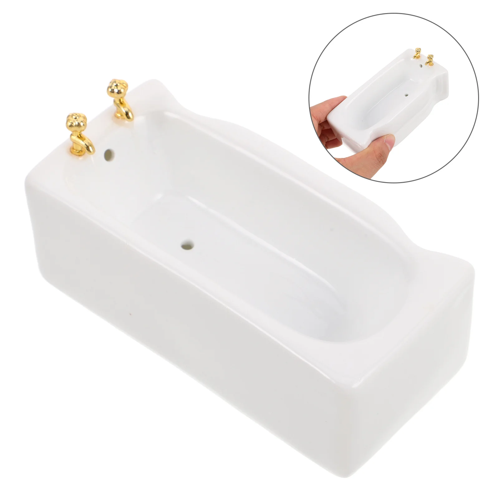 Mini Ceramic White Square Bathtub 1:12 Dollhouse Bathroom Fixture Realistic Decor Accessory for Dollhouse Interior Design Setup
Mini Ceramic White Square Bathtub 1:12 Dollhouse Bathroom Fixture Realistic Decor Accessory for Dollhouse Interior Design Setup