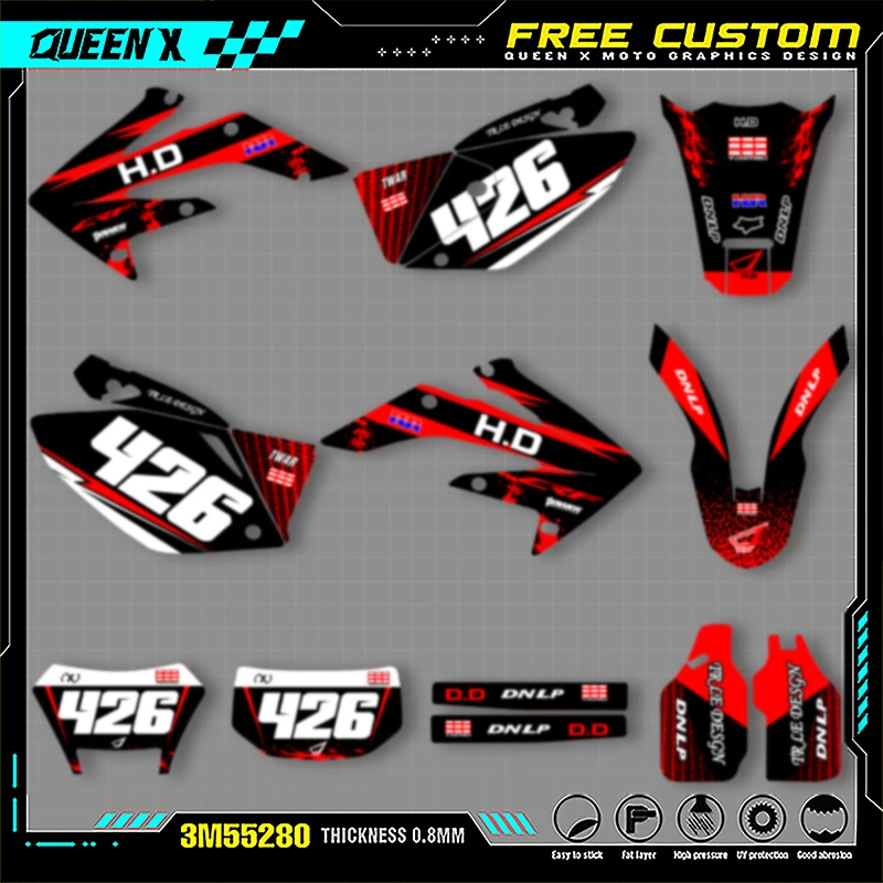 Queen X MOTOR Custom Team Graphics Decals Stickers Kit For Honda 2004 2005 2006 2007 2008-2019 CRF250X 006
Queen X MOTOR Custom Team Graphics Decals Stickers Kit For Honda 2004 2005 2006 2007 2008-2019 CRF250X 006