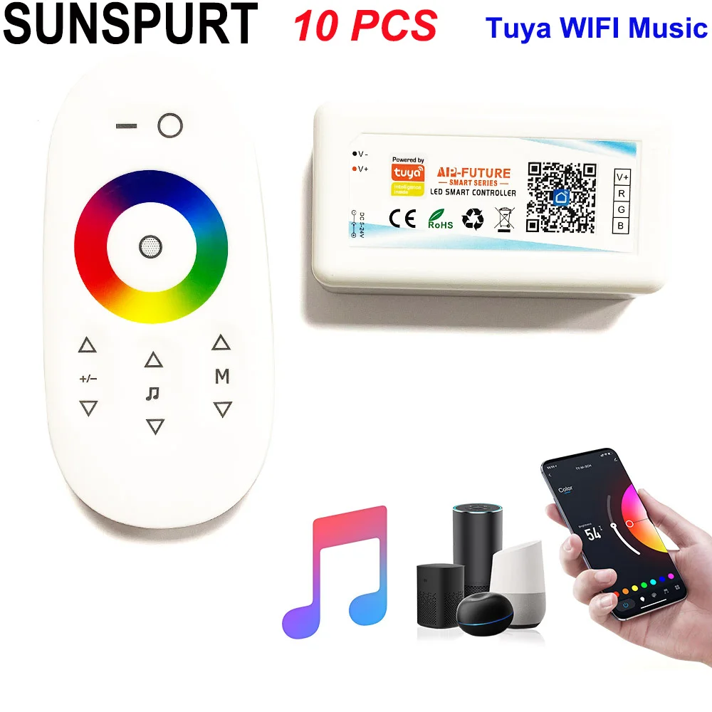 10DC5-24V Tuya Wifi Wireless LED Controller Support iOs Android APP Alexa Google Voice Control for DIM CCT RGB RGBW RGBCCT Strip
10DC5-24V Tuya Wifi Wireless LED Controller Support iOs Android APP Alexa Google Voice Control for DIM CCT RGB RGBW RGBCCT Strip