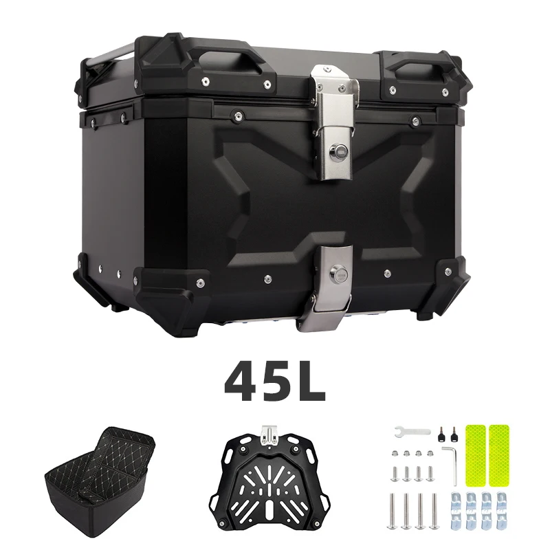 45L Universal Quick Release Top Case For Motorcycle Tail Boxes Black Sliver Aluminium Rear Box Accessories Trunk
45L Universal Quick Release Top Case For Motorcycle Tail Boxes Black Sliver Aluminium Rear Box Accessories Trunk