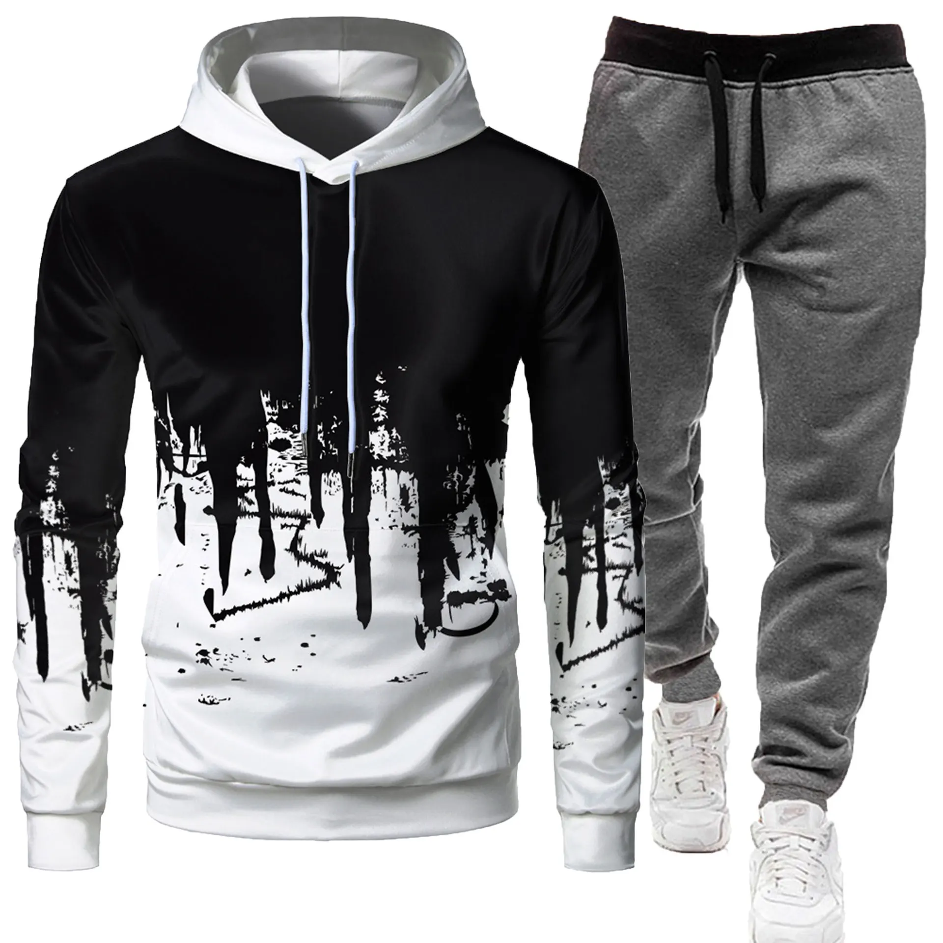 Spring Autumn Men's 2Pcs Suit Sweatshirt Splash Hoodies+Tracksuit Pants Casual Fitness Male New Sportwear Men Clothing
Spring Autumn Men's 2Pcs Suit Sweatshirt Splash Hoodies+Tracksuit Pants Casual Fitness Male New Sportwear Men Clothing