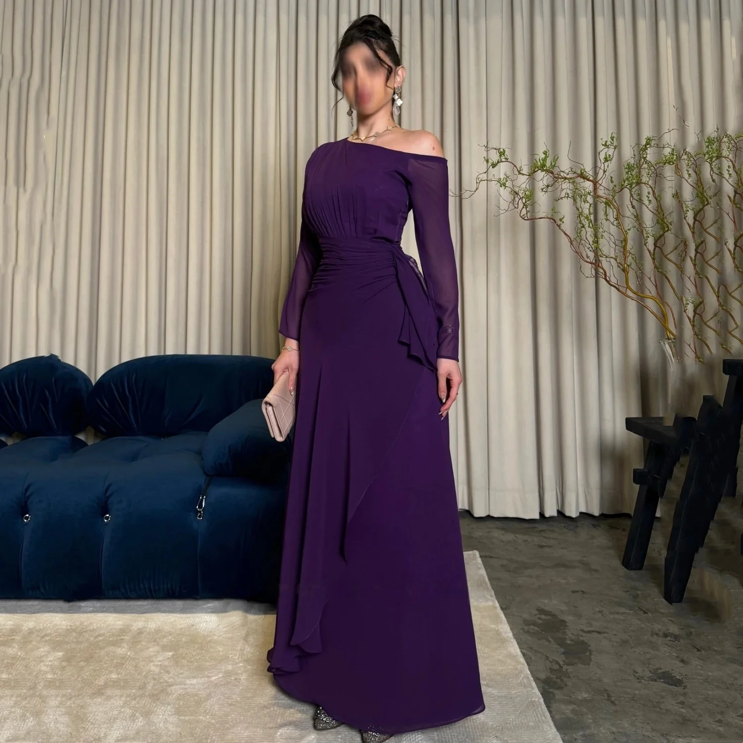 Purple Long Sleeves Bespoke Occasion Gown Evening Dresses Pastrol Unisex Jersey Retro Dubai Saudi Arabic Israel Prom Customized
Purple Long Sleeves Bespoke Occasion Gown Evening Dresses Pastrol Unisex Jersey Retro Dubai Saudi Arabic Israel Prom Customized