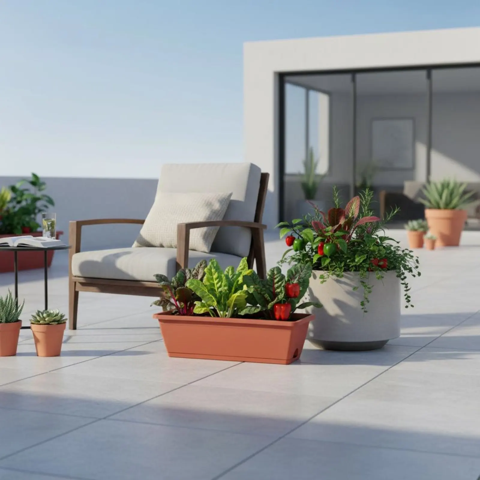 Vegetable Growing Pot Indoor and Outdoor Use Plastic Vegetable Growing Box Long Flower Pot with Tray Good Drainage for Patio
Vegetable Growing Pot Indoor and Outdoor Use Plastic Vegetable Growing Box Long Flower Pot with Tray Good Drainage for Patio