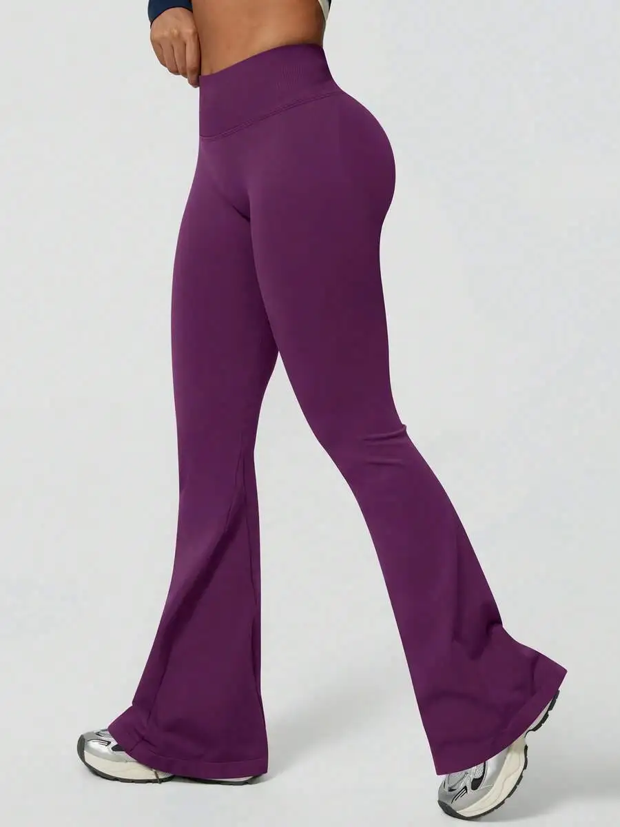Women Solid Color Seamless High Waist Elastic Butt Lifting Flared Sports Pants
Women Solid Color Seamless High Waist Elastic Butt Lifting Flared Sports Pants