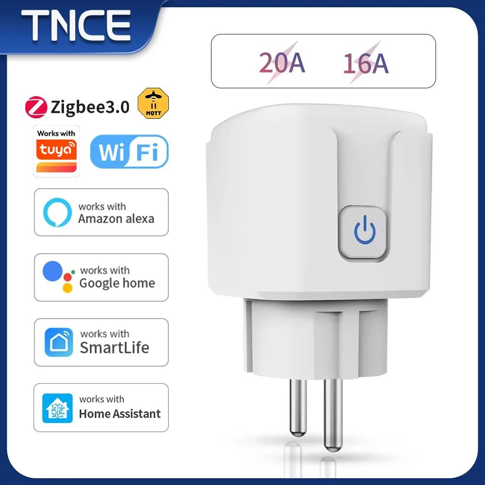 TNCE Tuya Smart Socket WiFi or Zigbee3.0 16/20A EU Plug Outlet Remote Control Timer Power Monitor Voice Google Home Alexa alice
TNCE Tuya Smart Socket WiFi or Zigbee3.0 16/20A EU Plug Outlet Remote Control Timer Power Monitor Voice Google Home Alexa alice