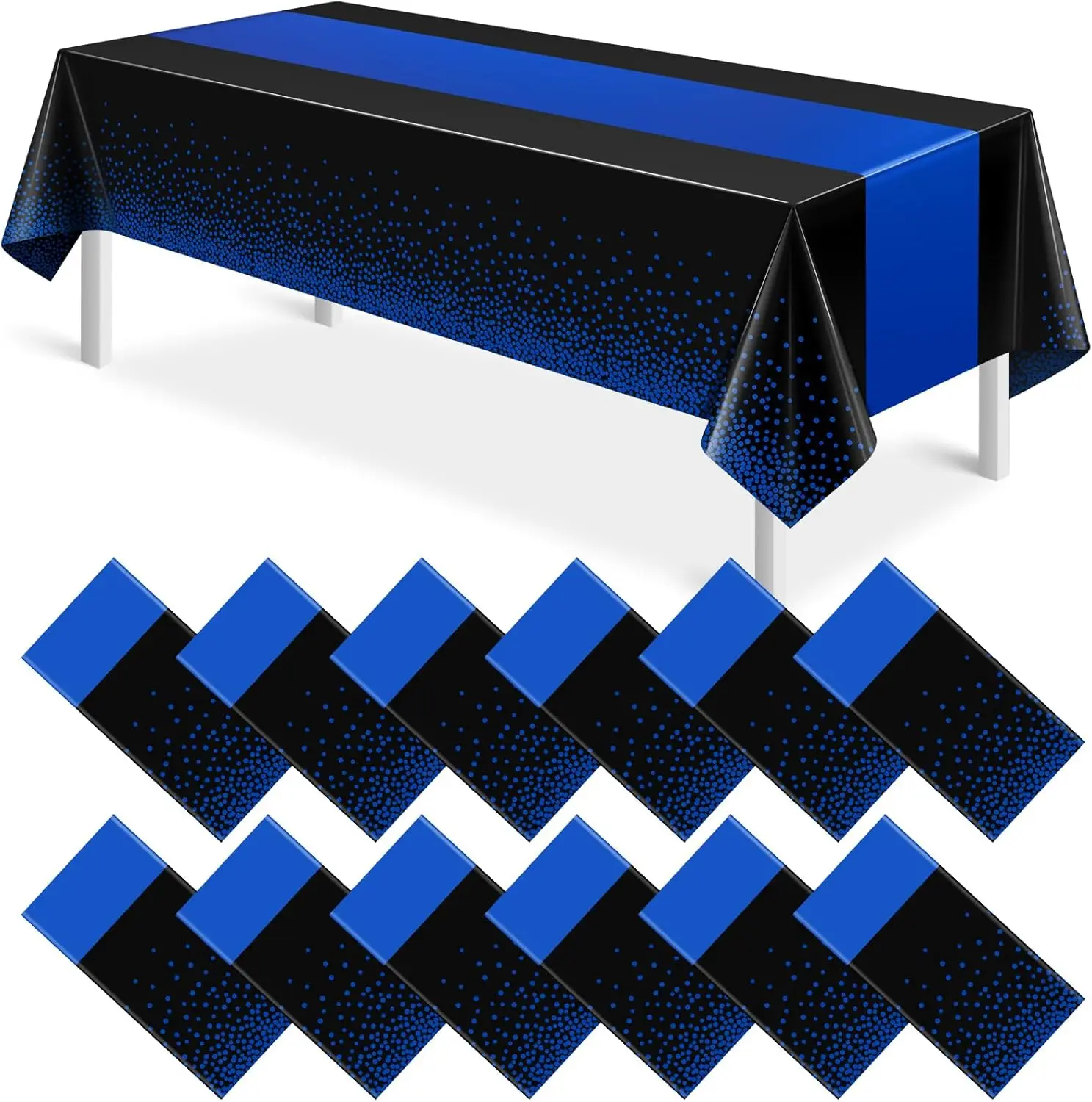 12Pcs Black and Blue Tablecloth Party Decorations,Plastic Black Table Cloth Printed Blue Runner
12Pcs Black and Blue Tablecloth Party Decorations,Plastic Black Table Cloth Printed Blue Runner