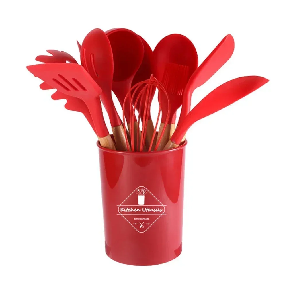 12Pcs Silicone Kitchen Utensils Set Non-Stick Cookware For Kitchen Wooden Handle Cooking Utensils Baking Kitchen Tool
12Pcs Silicone Kitchen Utensils Set Non-Stick Cookware For Kitchen Wooden Handle Cooking Utensils Baking Kitchen Tool