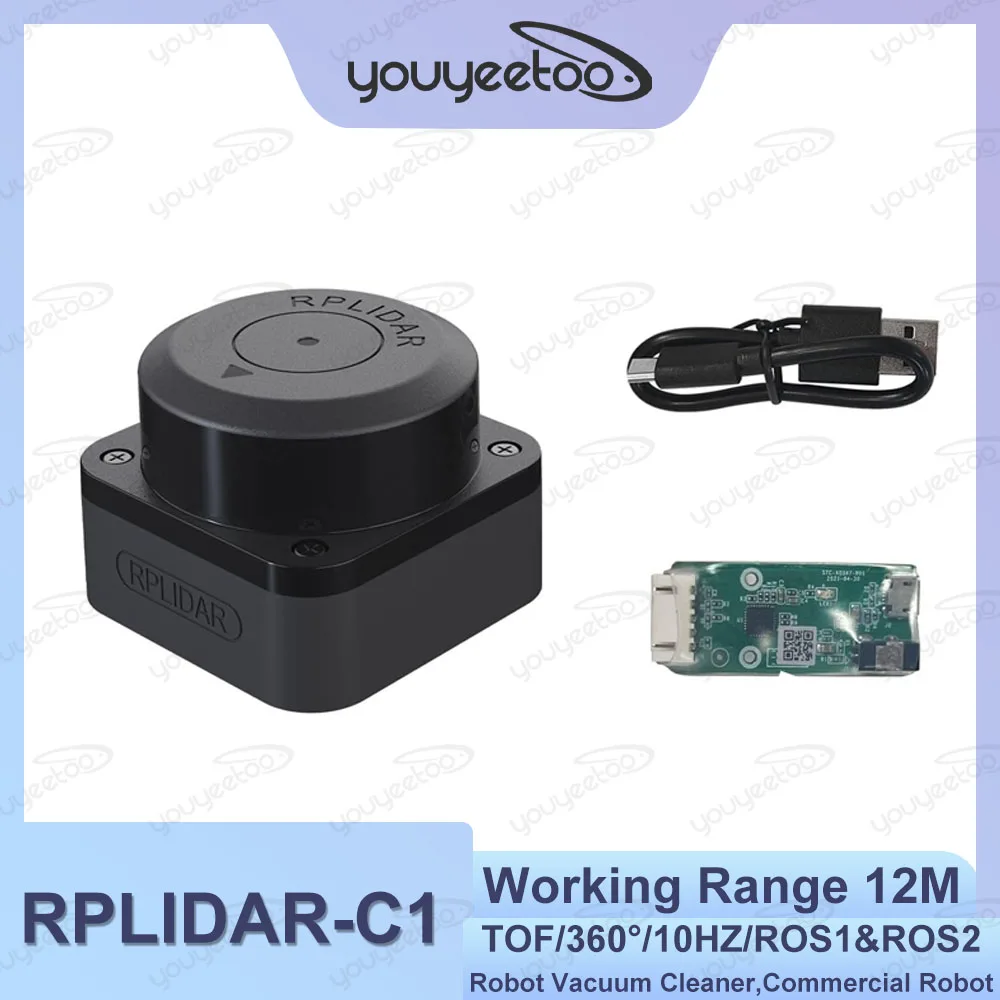 SLAMTEC RPLIDAR C1 Lidar Sensor TOF 12M Ranging 360 ° Scanning For Robot Positioning, Mapping, Navigation And Obstacle Avoidance
SLAMTEC RPLIDAR C1 Lidar Sensor TOF 12M Ranging 360 ° Scanning For Robot Positioning, Mapping, Navigation And Obstacle Avoidance