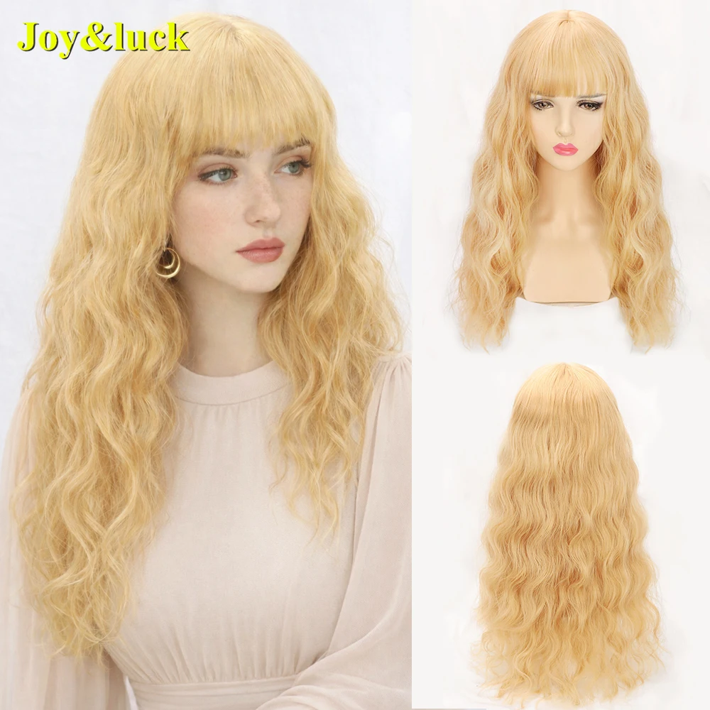 28 Inch Long Curly Wavy Wig With Bangs Women Yellow Synthetic Heat Resistant Hairpieces For Cosplay Halloween Party Daily Use
28 Inch Long Curly Wavy Wig With Bangs Women Yellow Synthetic Heat Resistant Hairpieces For Cosplay Halloween Party Daily Use