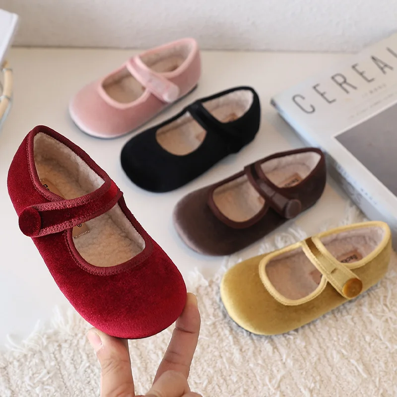 Winter Girls Casual Shoe Comfortable Golden Velvet Mary Jane Style Children's Dance Shoes Sweet Colors Little Kids Flat Shoes
Winter Girls Casual Shoe Comfortable Golden Velvet Mary Jane Style Children's Dance Shoes Sweet Colors Little Kids Flat Shoes