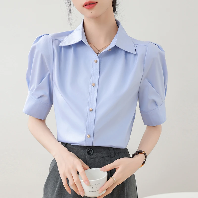 Office Ladies Blouse Summer 2025 Korean Style Half Sleeve Solid Shirts Loose Tops Interview Formal Professional Blouses
Office Ladies Blouse Summer 2025 Korean Style Half Sleeve Solid Shirts Loose Tops Interview Formal Professional Blouses