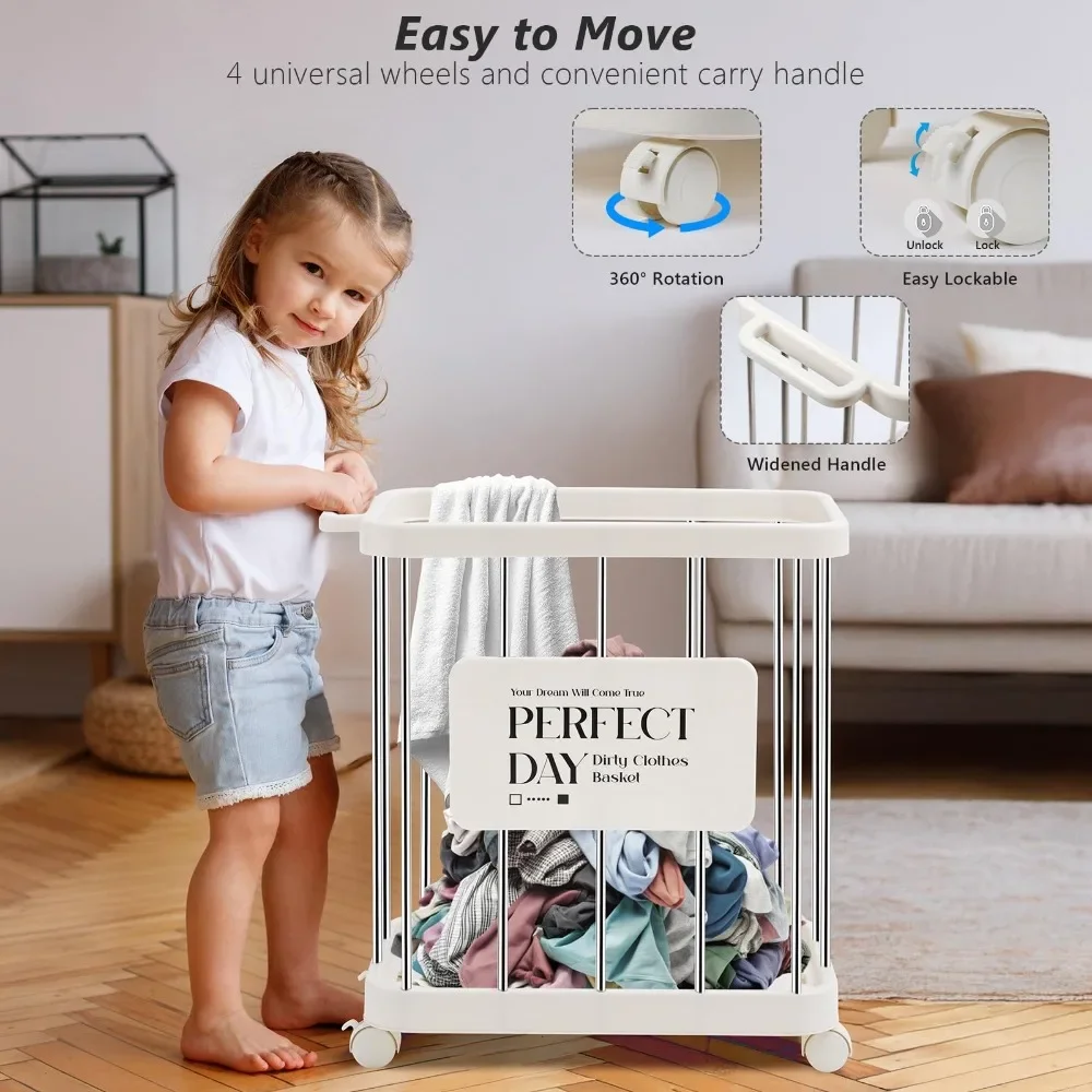 Washing Basket with Wheels Plastic Narrow Rolling Washing Basket Ultra-thin Washing Basket Movable with Handle Storage Box Gym
Washing Basket with Wheels Plastic Narrow Rolling Washing Basket Ultra-thin Washing Basket Movable with Handle Storage Box Gym