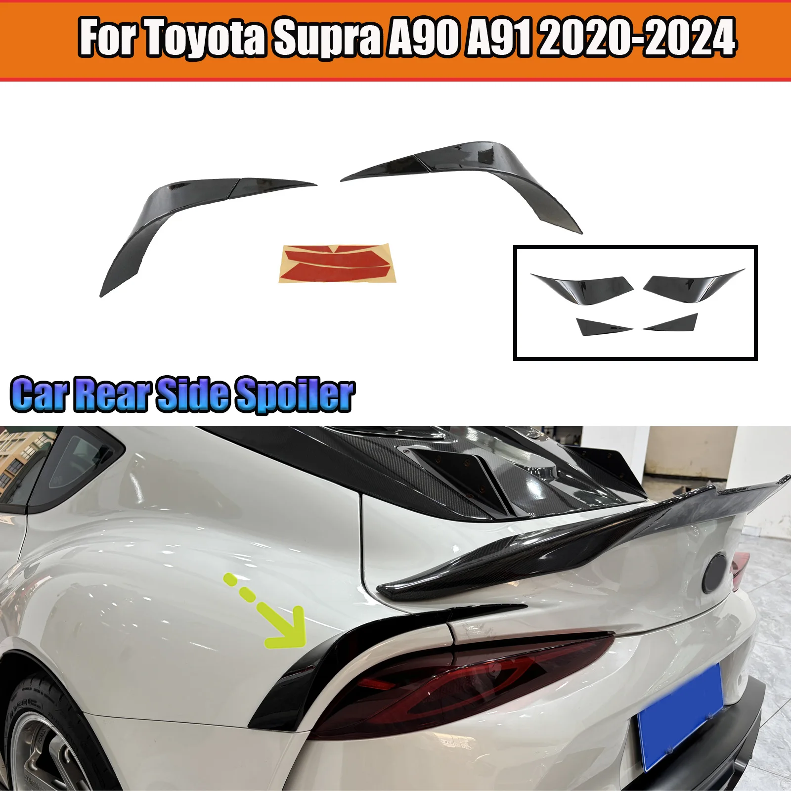 Rear Side Spoiler Wing For Toyota Supra A90 A91 2020 2021- 2024 Left&Right Car Accessories Splitter ABS Plastic Glossy Black
Rear Side Spoiler Wing For Toyota Supra A90 A91 2020 2021- 2024 Left&Right Car Accessories Splitter ABS Plastic Glossy Black