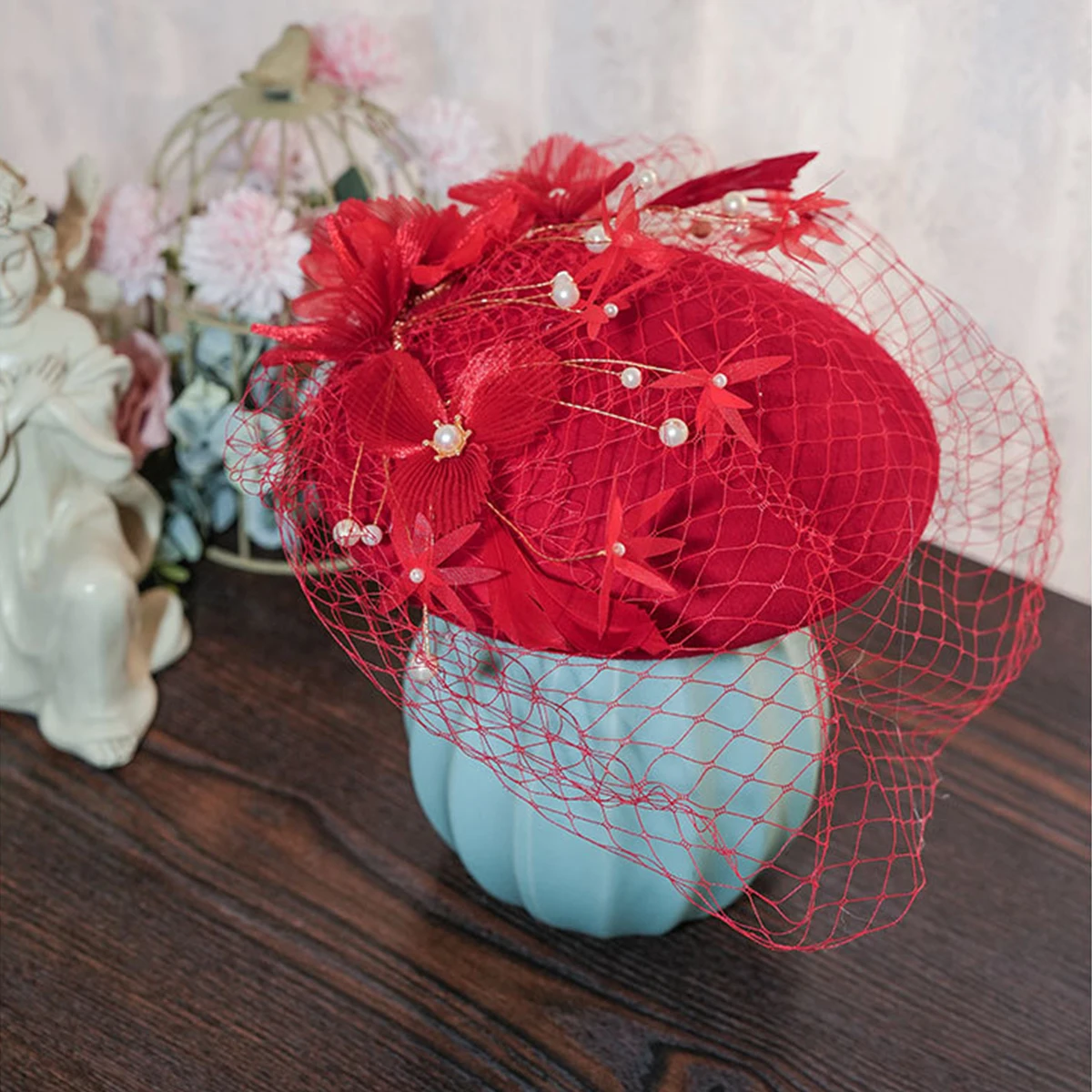 Wool Felt Bridal Fascinator Hat with Flower Metal Beads for Women Ladies Lady Church Cocktail Tea Party Wedding Dress Hats
Wool Felt Bridal Fascinator Hat with Flower Metal Beads for Women Ladies Lady Church Cocktail Tea Party Wedding Dress Hats