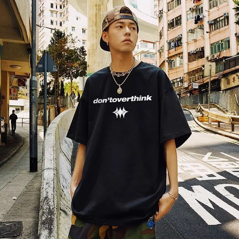 Summer fresh Korean simple printed T shirt ins fashion men's y2k trend street hip hop loose couple round neck half sleeved top
Summer fresh Korean simple printed T shirt ins fashion men's y2k trend street hip hop loose couple round neck half sleeved top